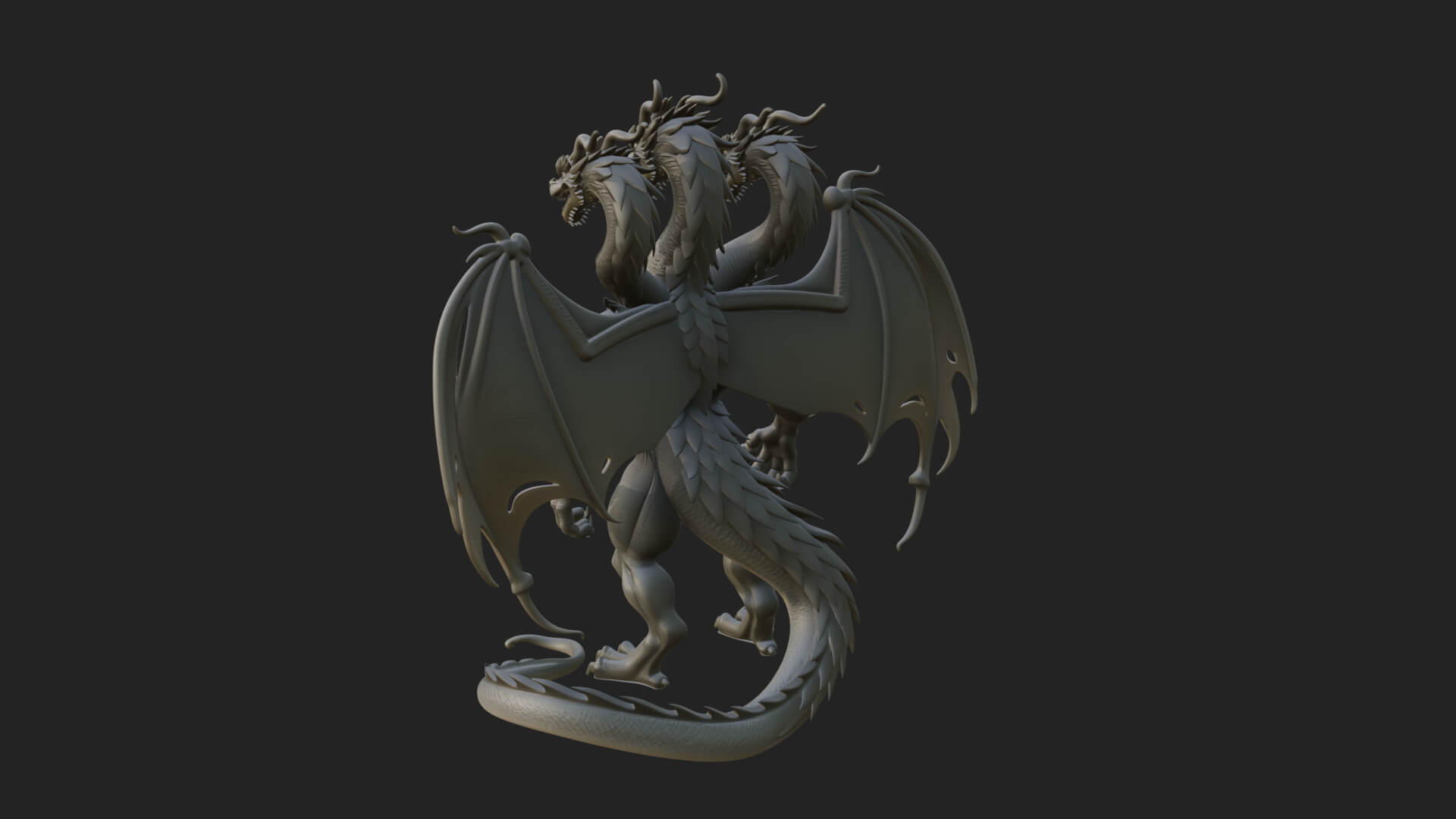 Multi-Headed Hydra Statue Design 10 3D Print Model 3D Model