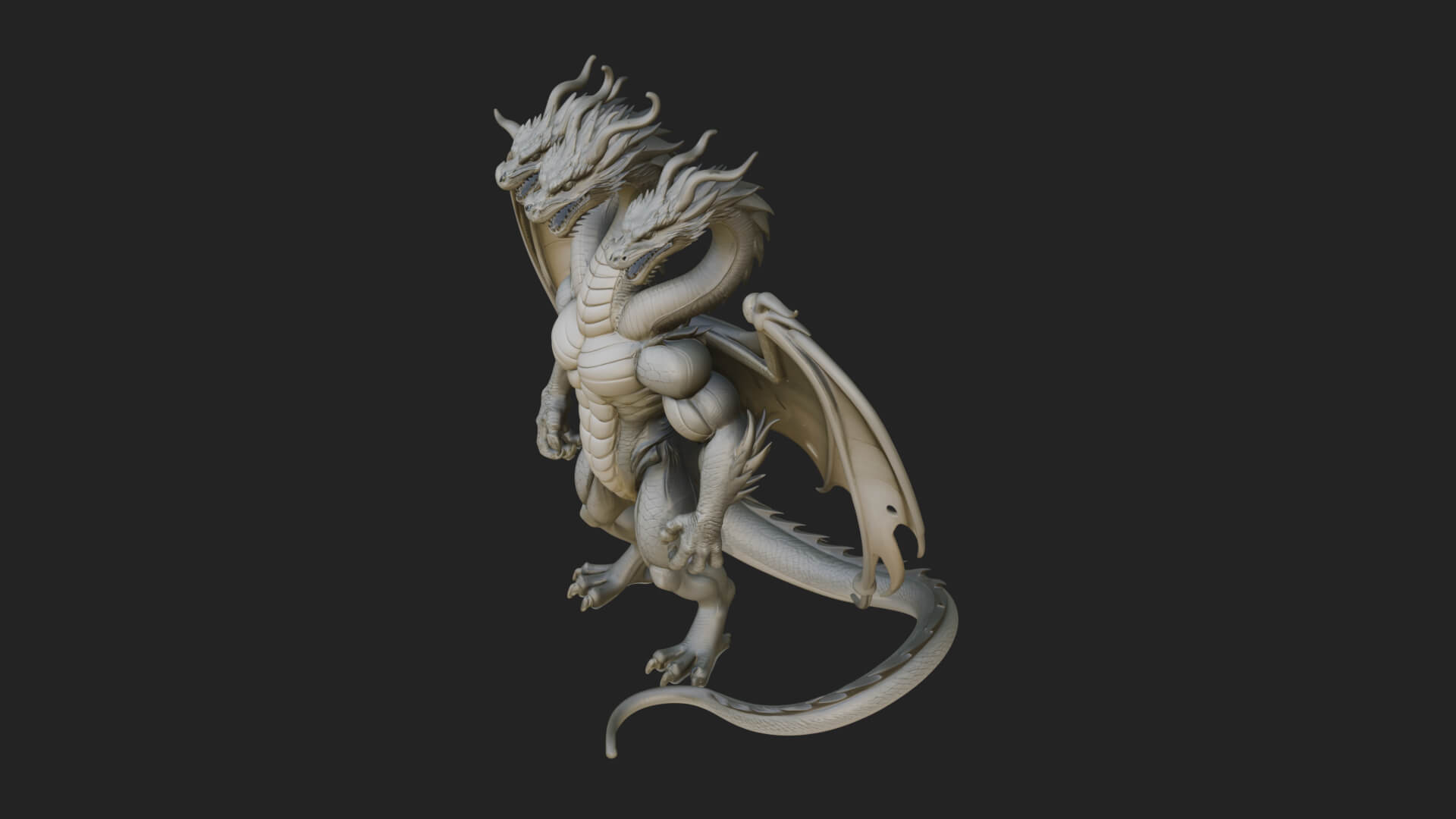 Multi-Headed Hydra Statue Design 10 3D Print Model 3D Model