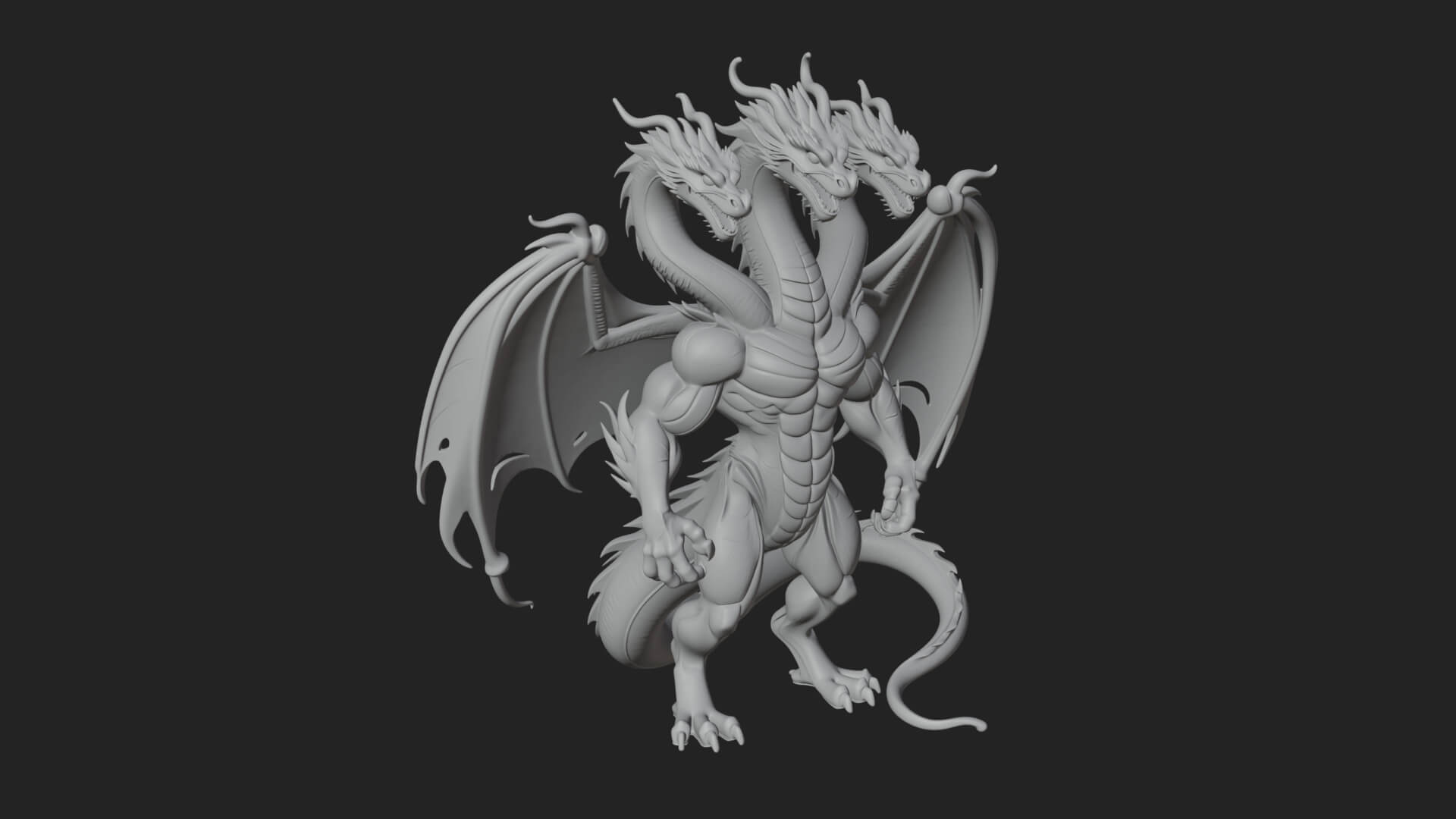 Multi-Headed Hydra Statue Design 10 3D Print Model 3D Model