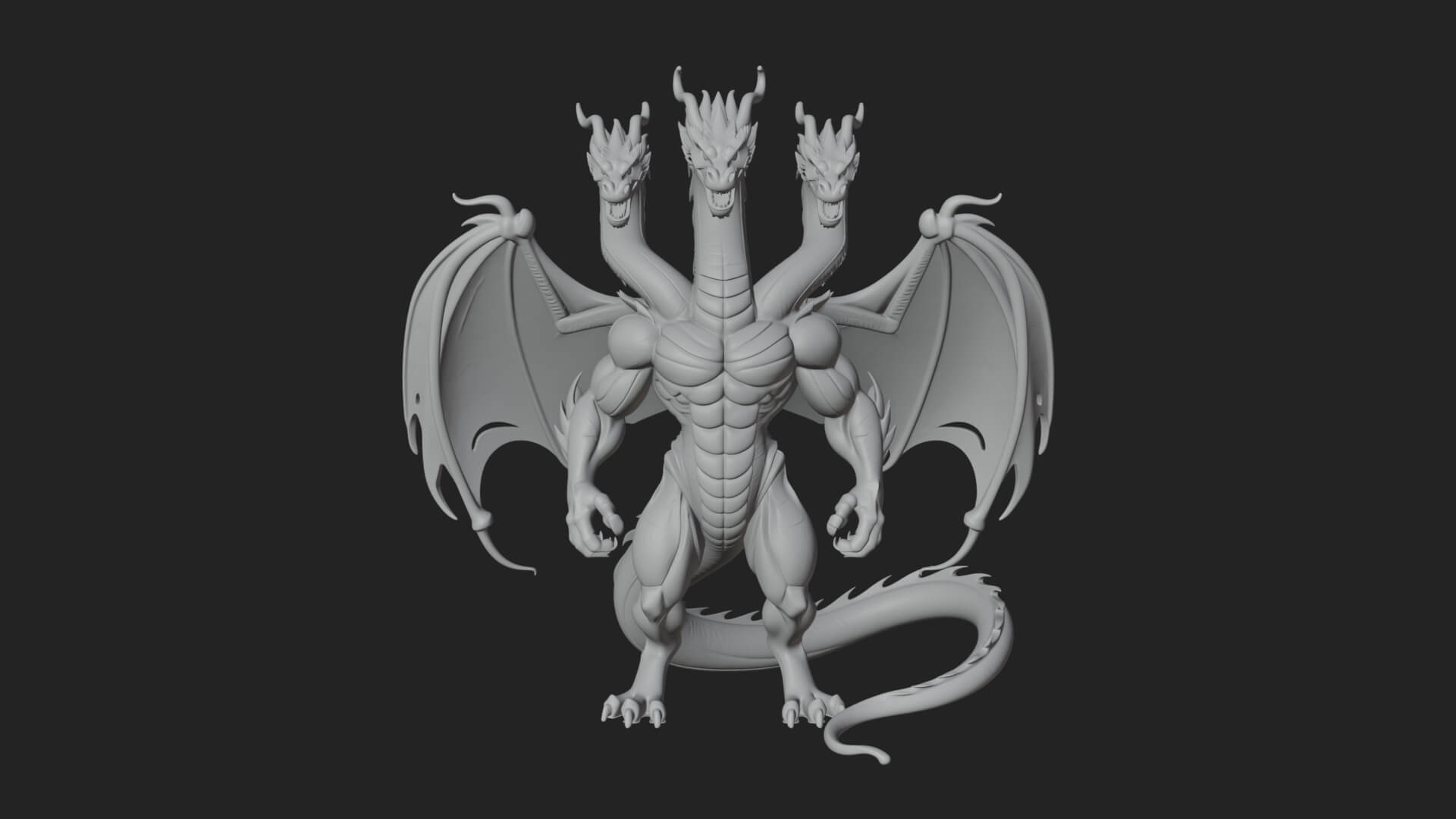 Multi-Headed Hydra Statue Design 10 3D Print Model 3D Model