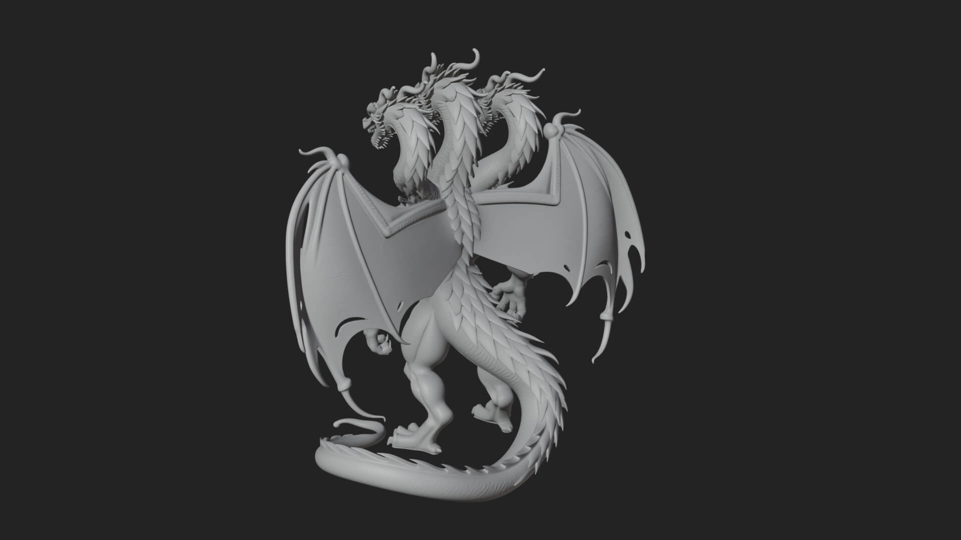 Multi-Headed Hydra Statue Design 10 3D Print Model 3D Model