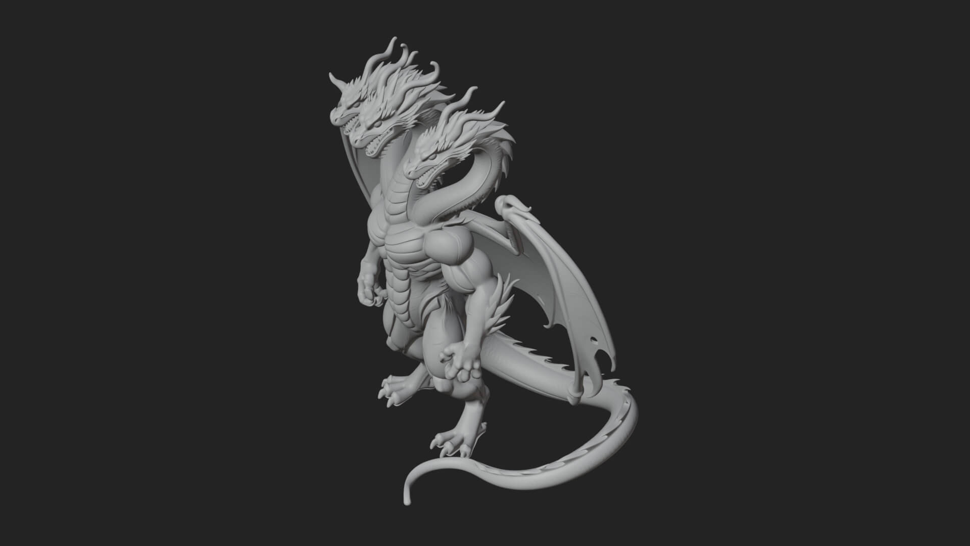 Multi-Headed Hydra Statue Design 10 3D Print Model 3D Model