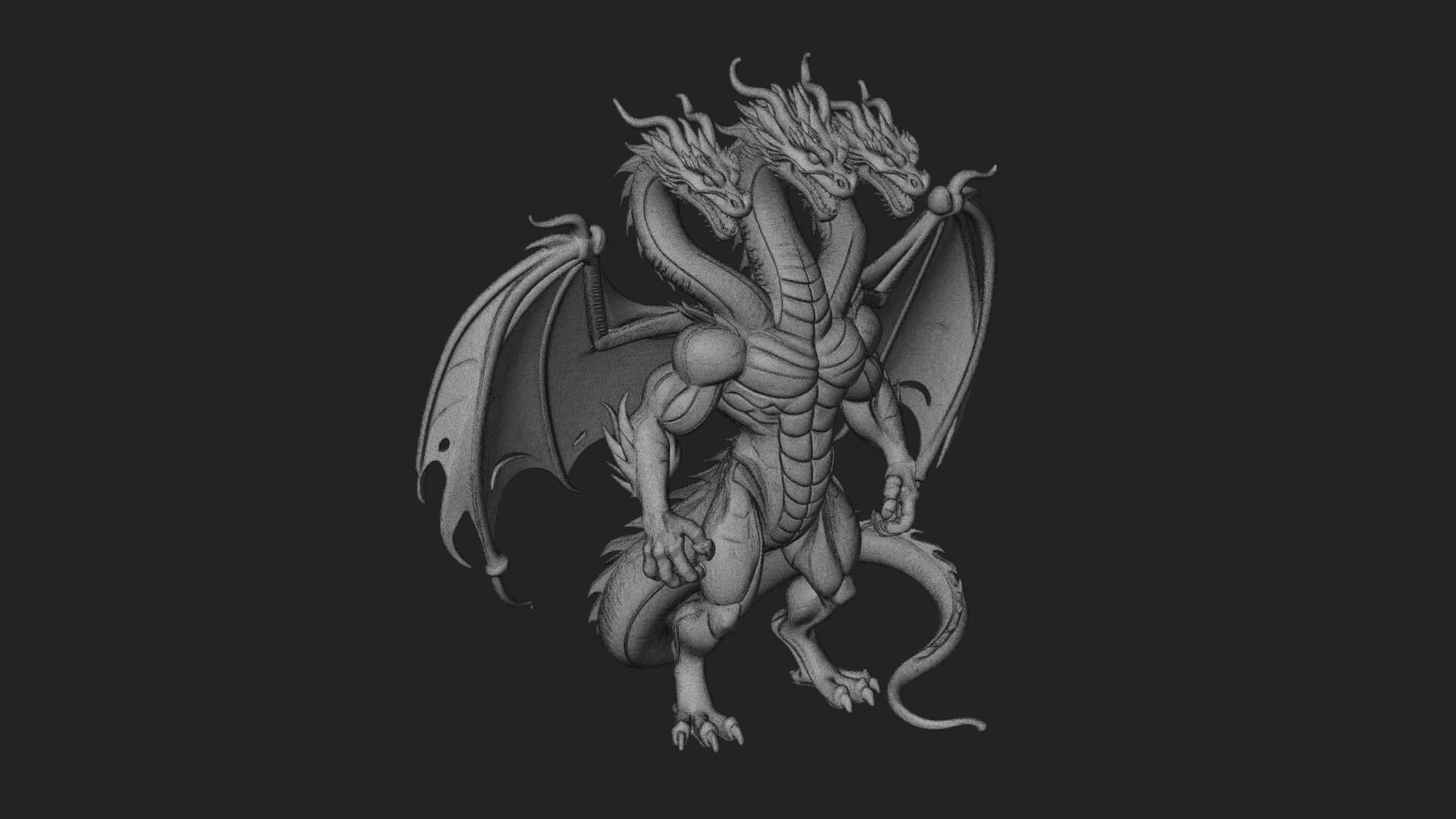 Multi-Headed Hydra Statue Design 10 3D Print Model 3D Model