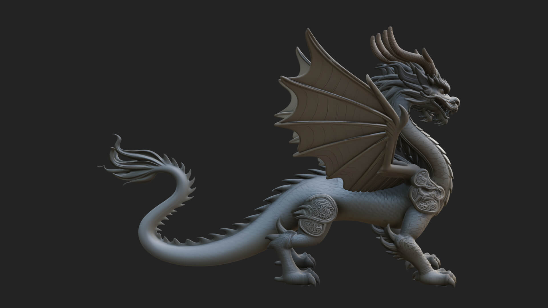 Multi-Headed Hydra Statue Design 2 3D Print Model 3D Model