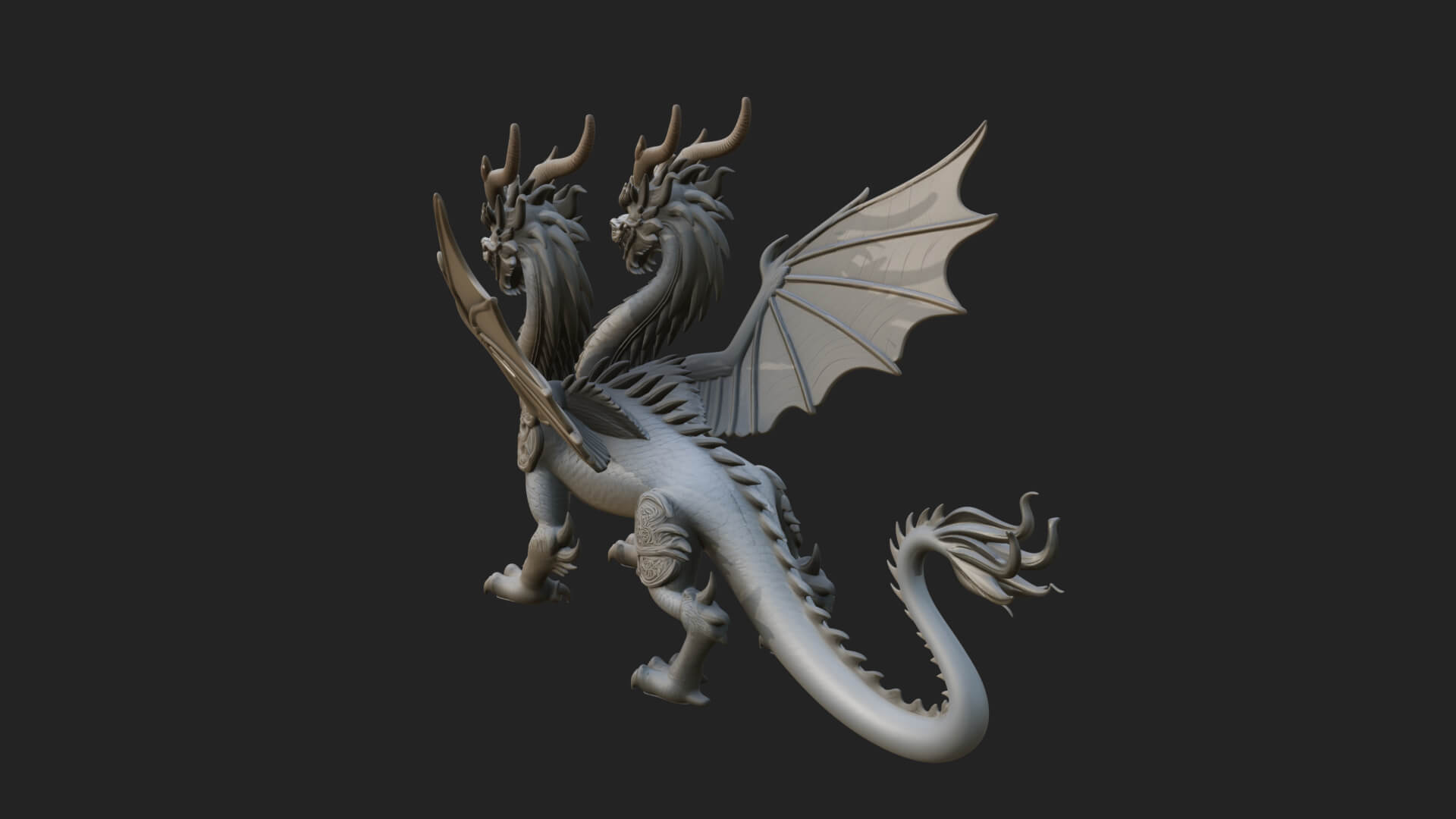Multi-Headed Hydra Statue Design 2 3D Print Model 3D Model