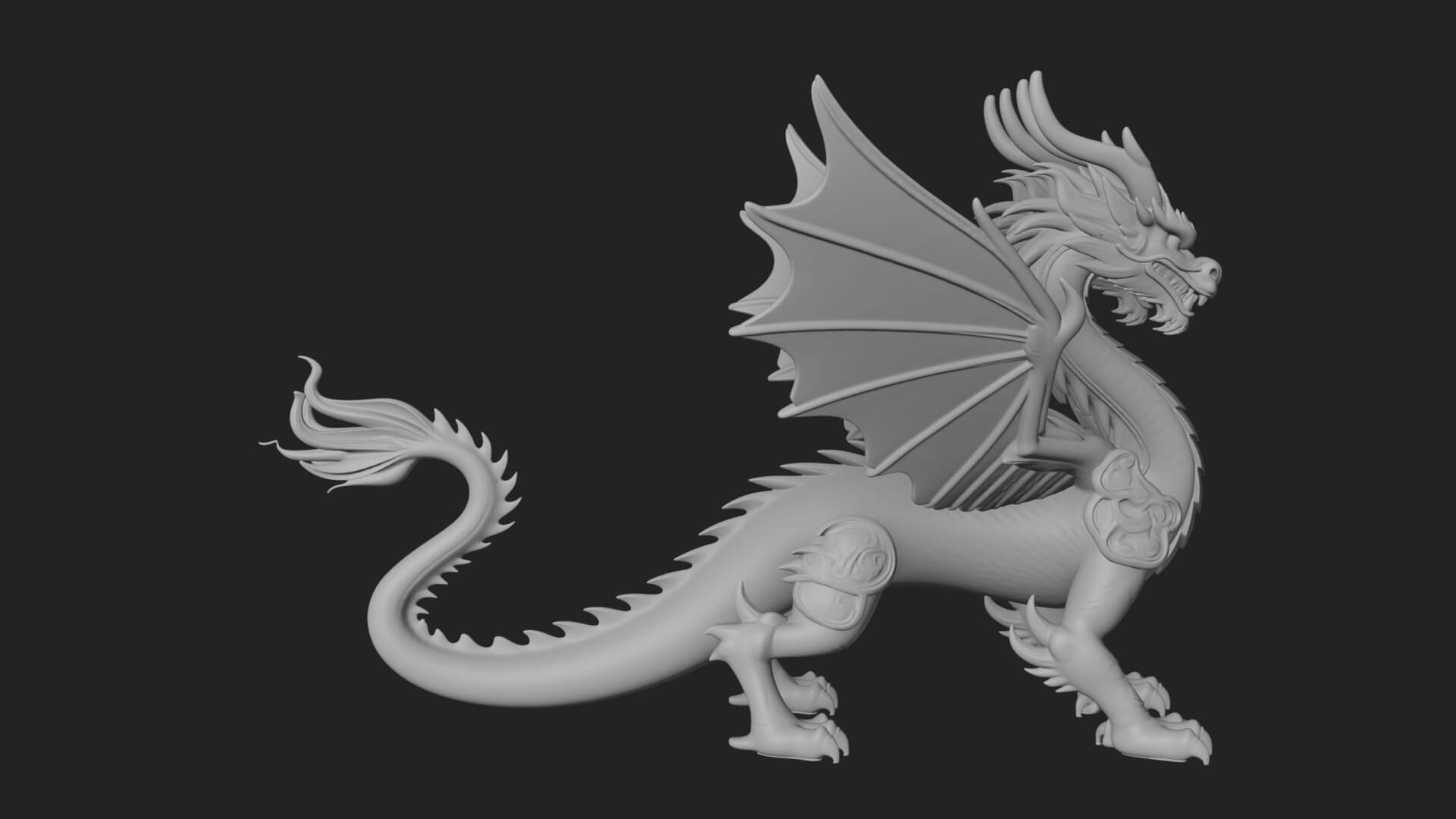 Multi-Headed Hydra Statue Design 2 3D Print Model 3D Model