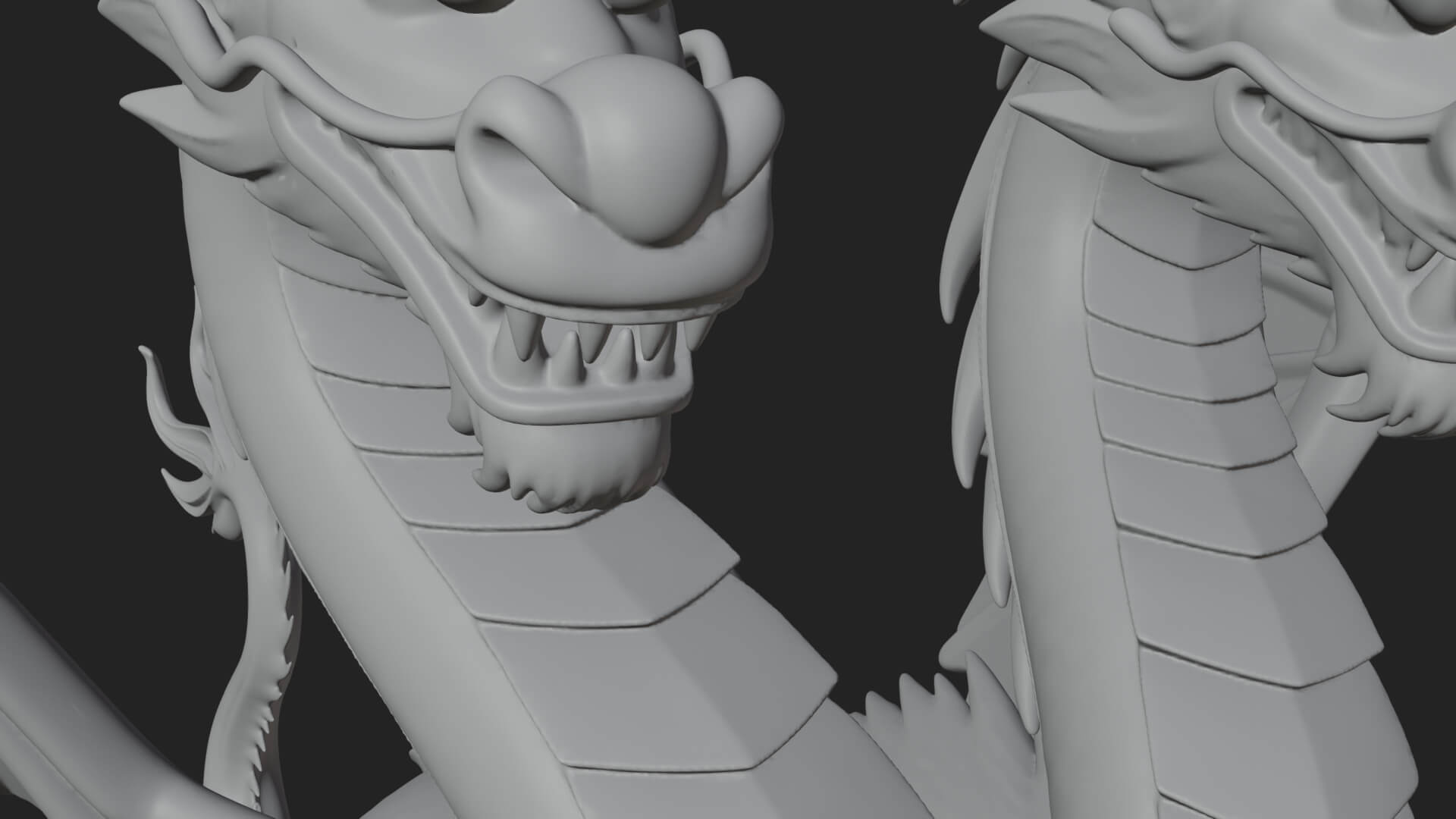 Multi-Headed Hydra Statue Design 2 3D Print Model 3D Model