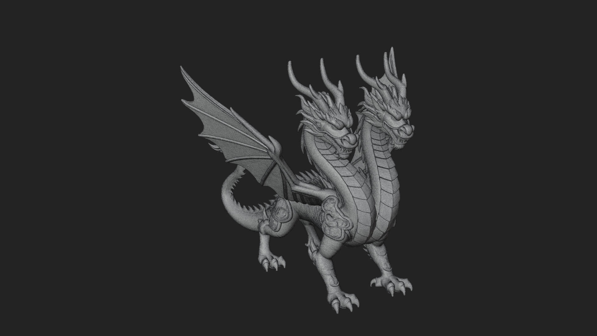 Multi-Headed Hydra Statue Design 2 3D Print Model 3D Model