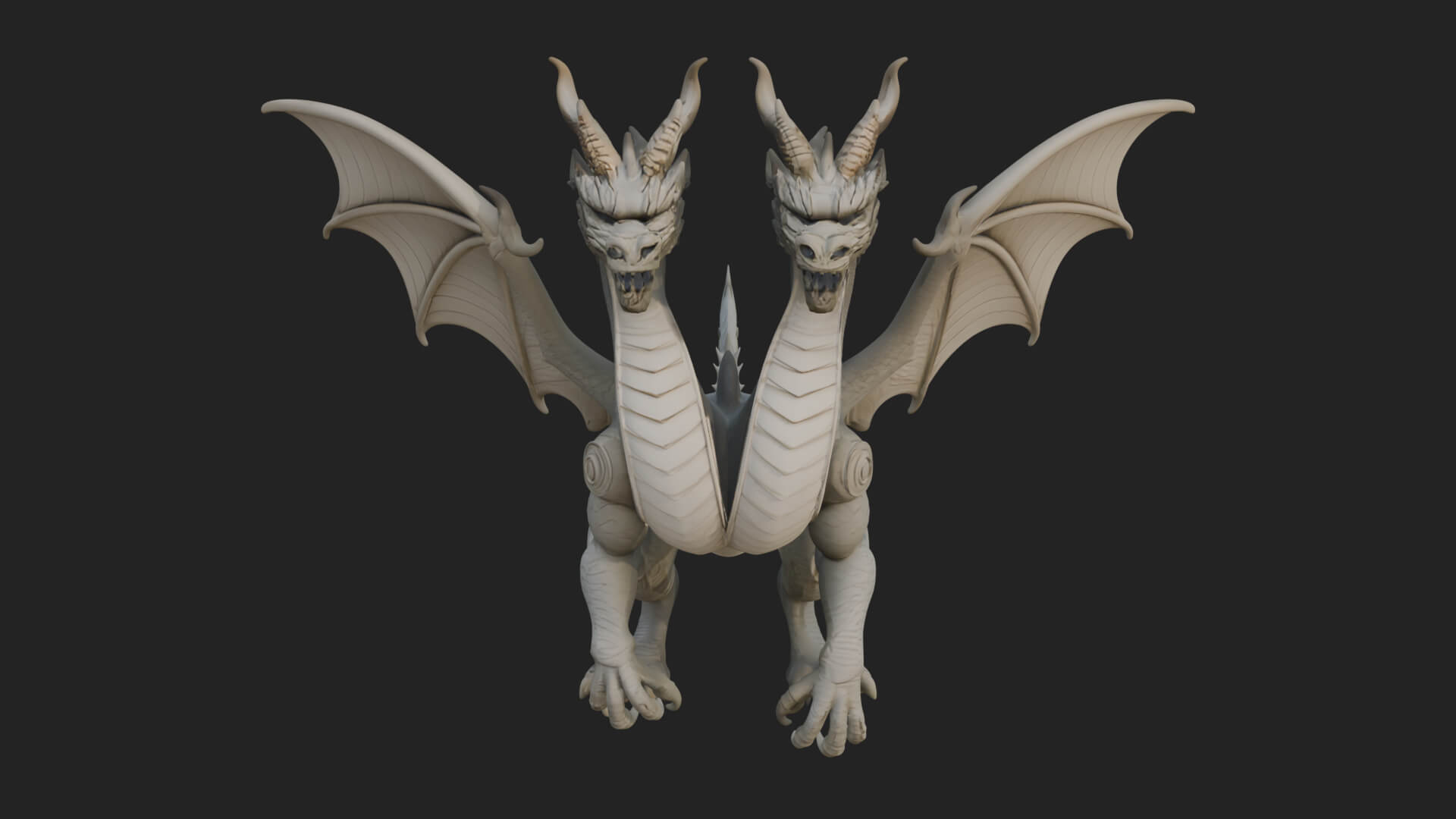 Multi-Headed Hydra Statue Design 3 3D Print Model 3D Model