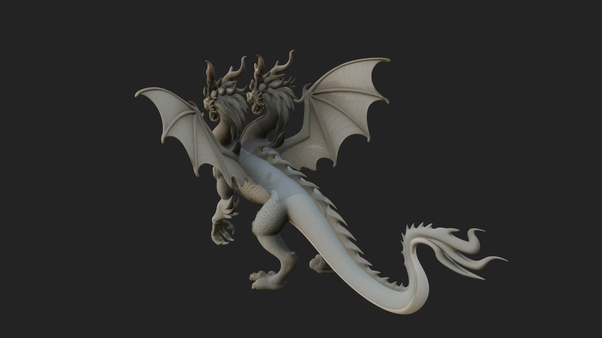 Multi-Headed Hydra Statue Design 3 3D Print Model 3D Model