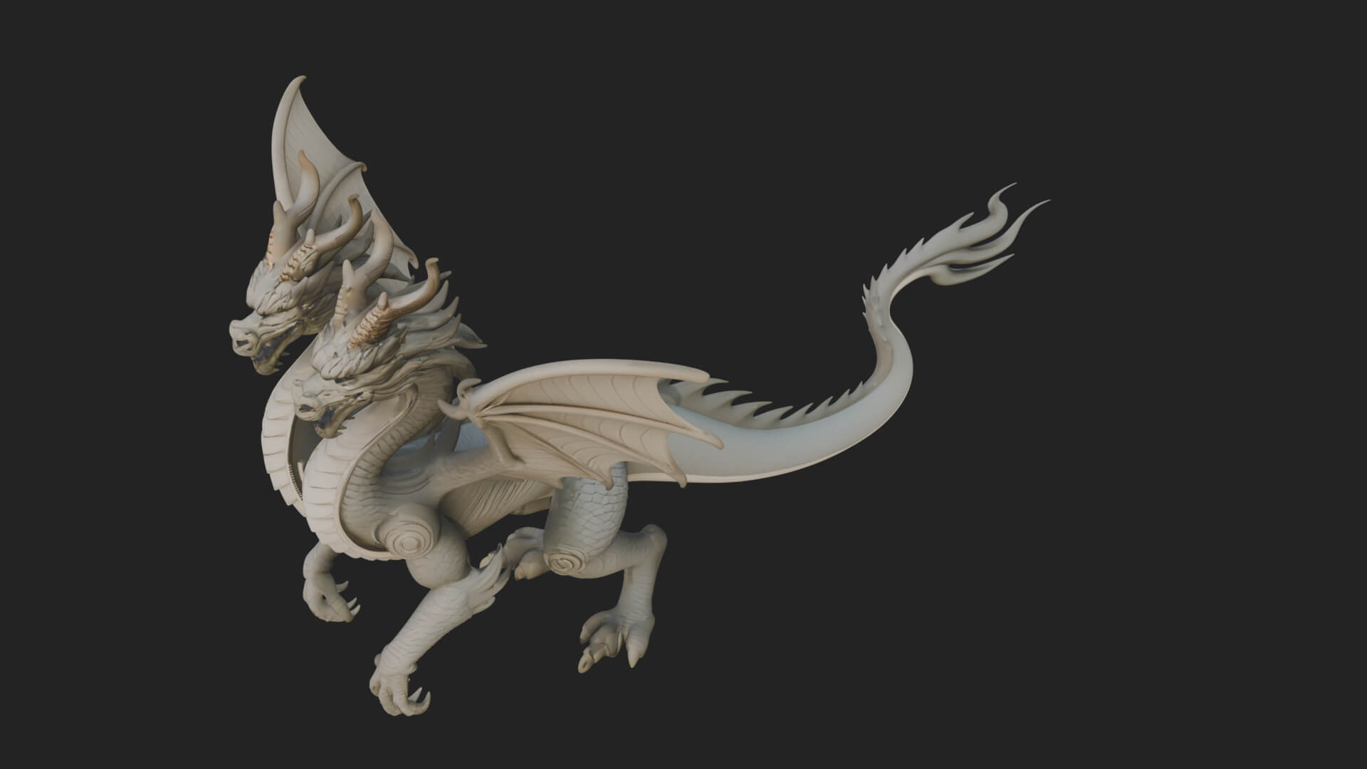 Multi-Headed Hydra Statue Design 3 3D Print Model 3D Model