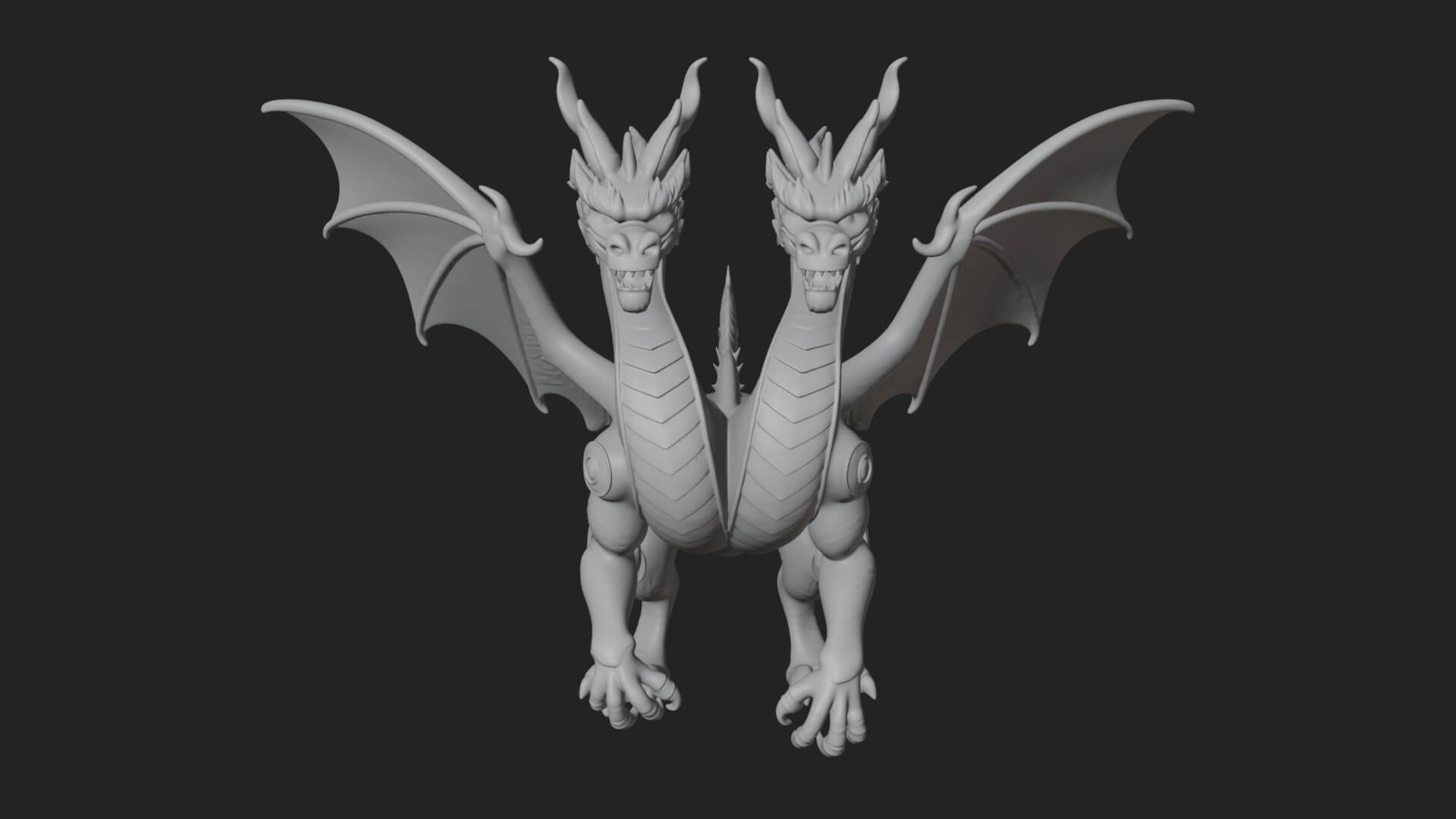 Multi-Headed Hydra Statue Design 3 3D Print Model 3D Model