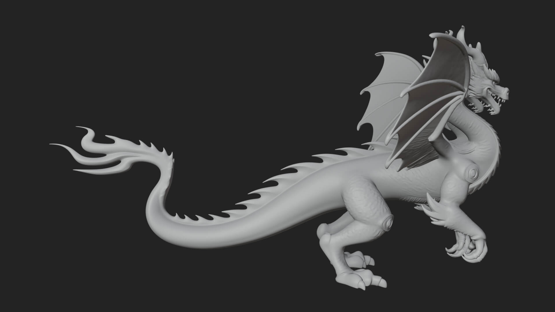Multi-Headed Hydra Statue Design 3 3D Print Model 3D Model