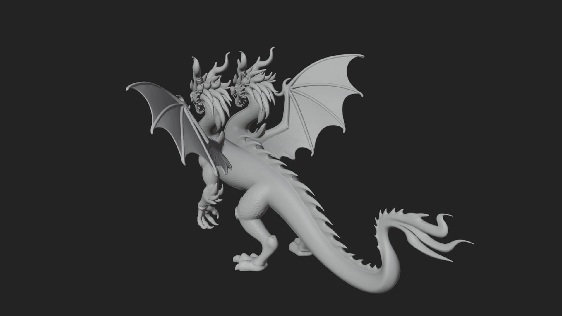 Multi-Headed Hydra Statue Design 3 3D Print Model 3D Model