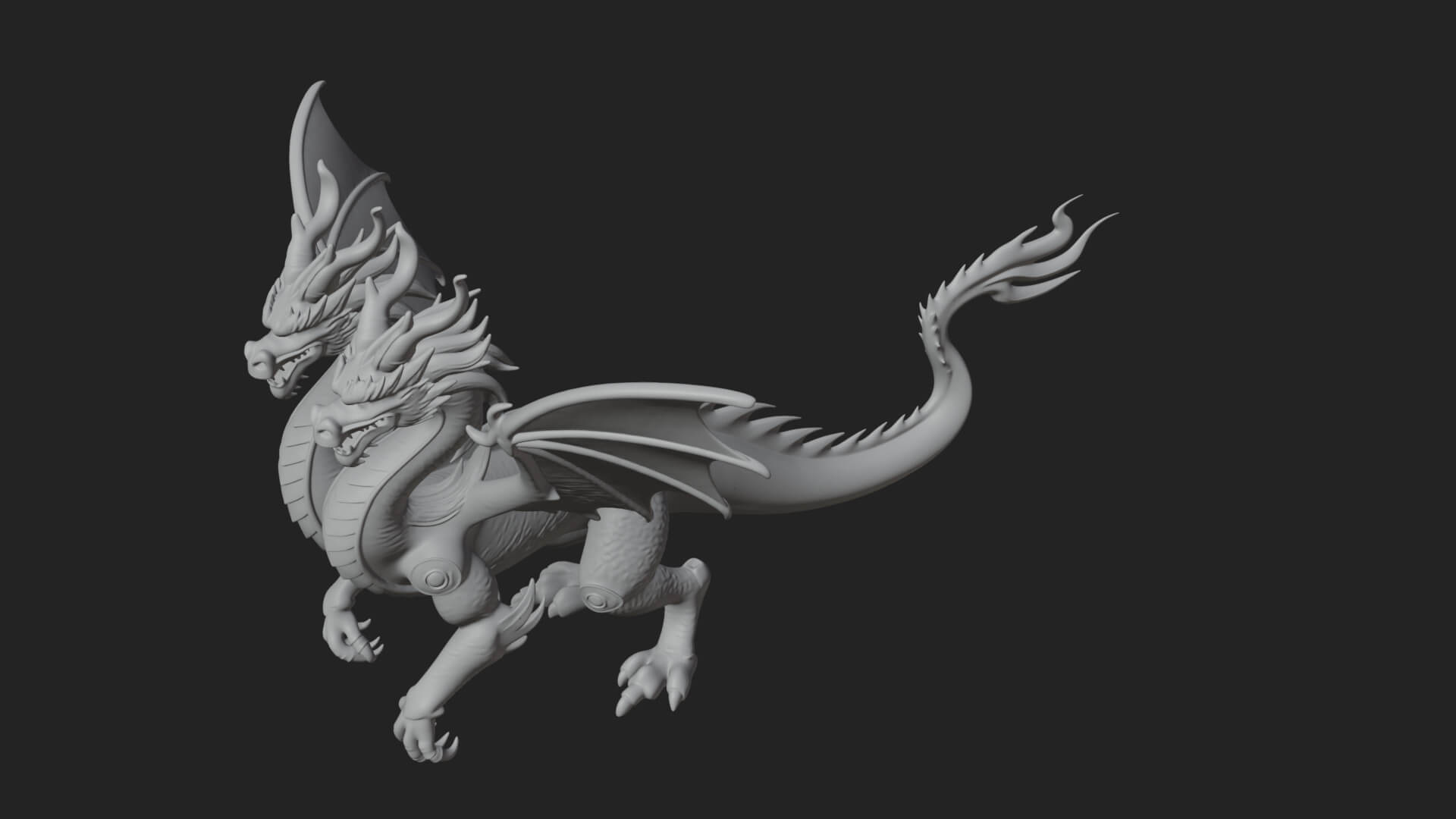 Multi-Headed Hydra Statue Design 3 3D Print Model 3D Model