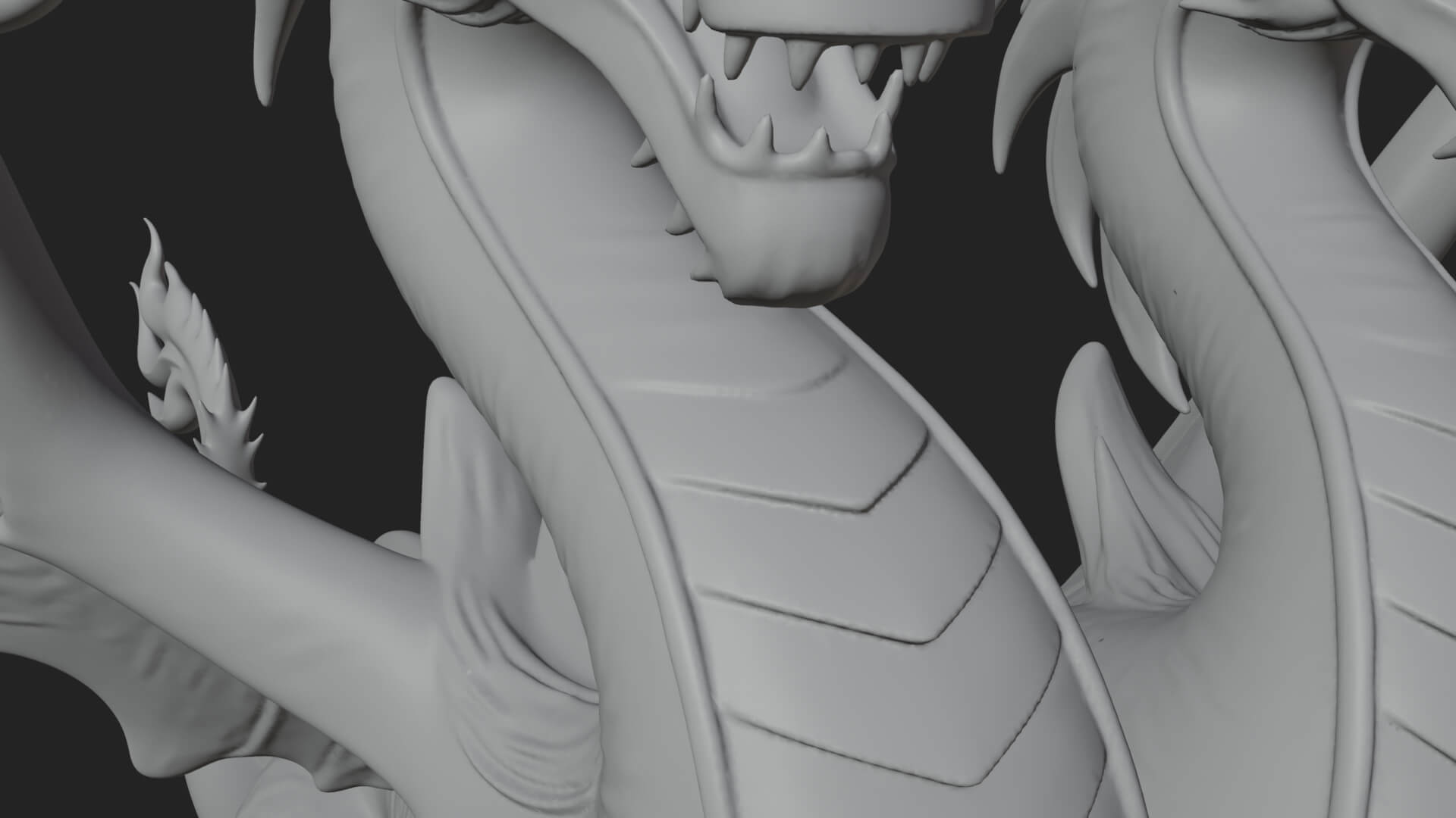 Multi-Headed Hydra Statue Design 3 3D Print Model 3D Model