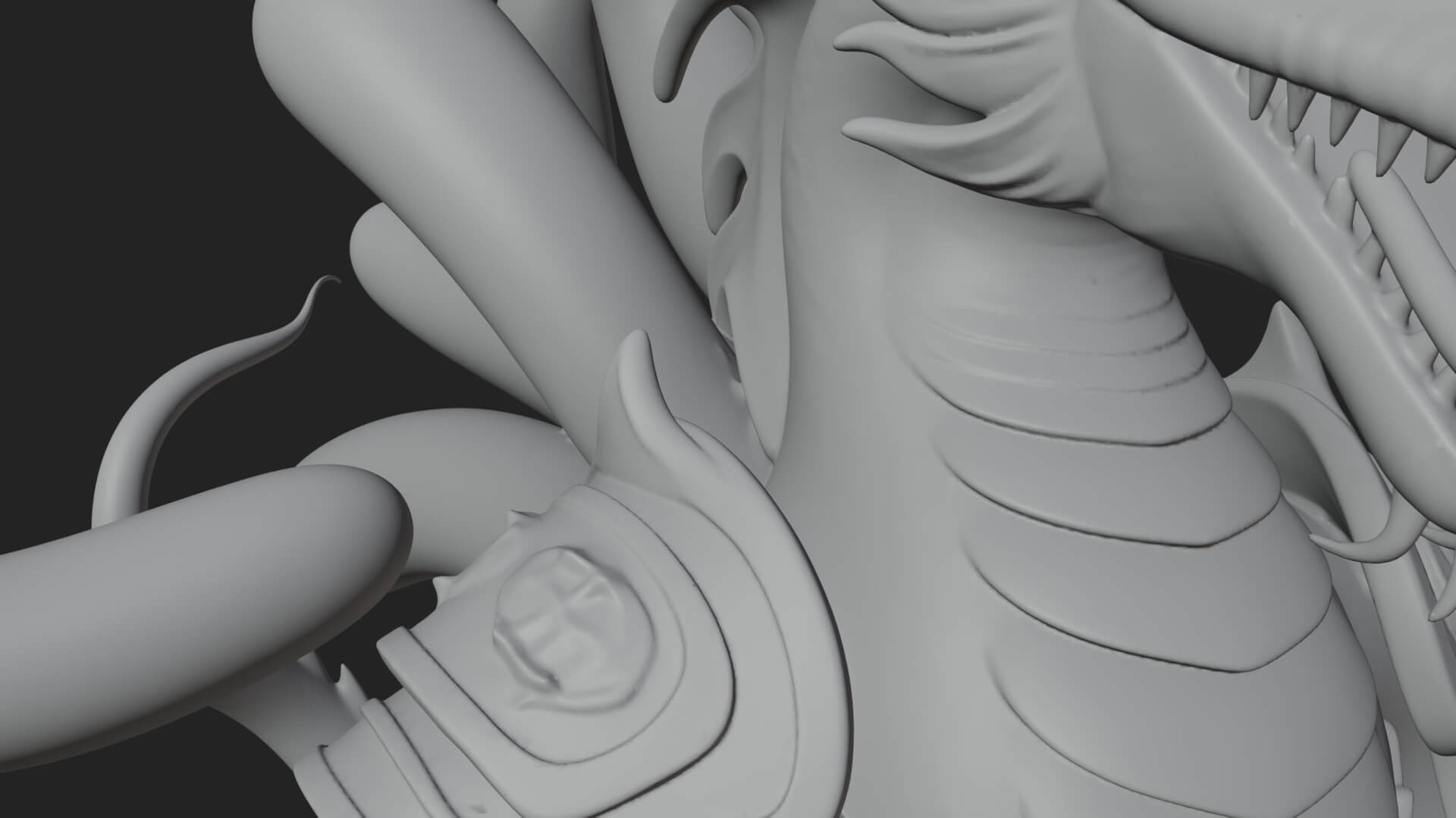 Multi-Headed Hydra Statue Design 4 3D Print Model 3D Model