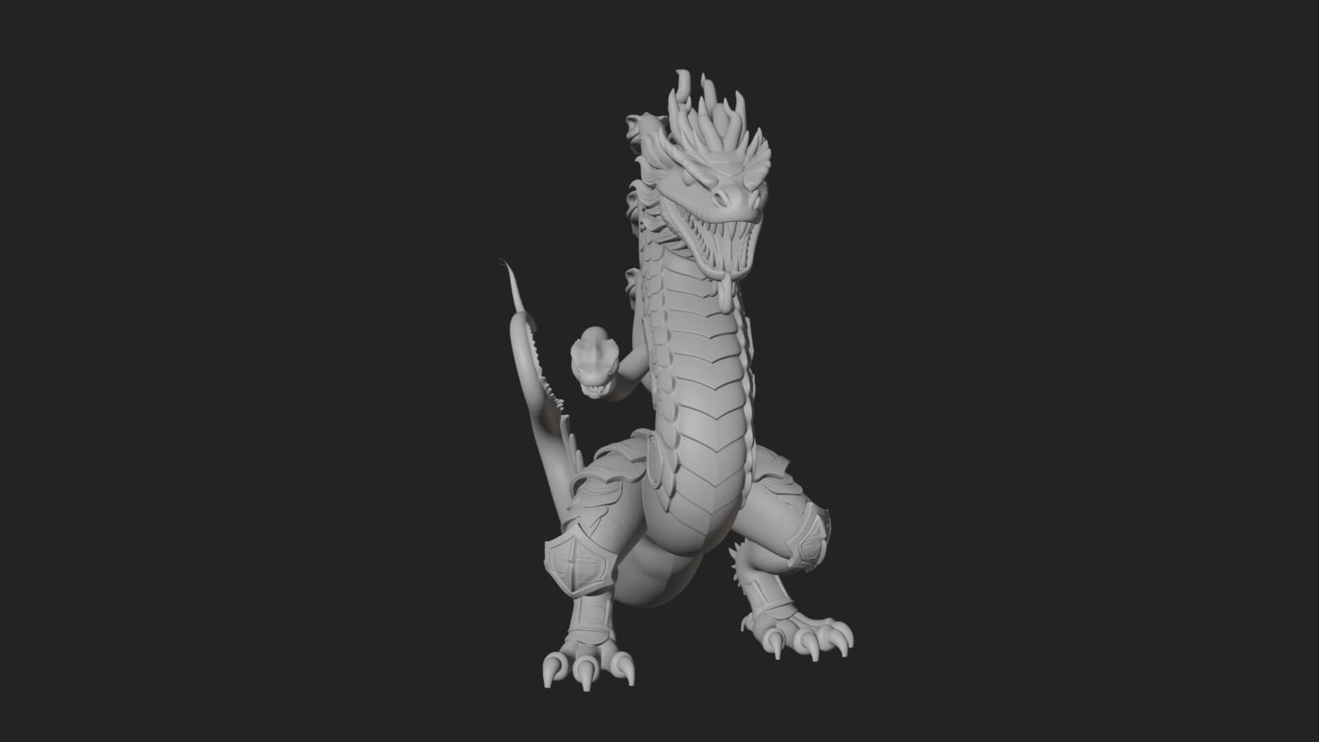 Multi-Headed Hydra Statue Design 5 3D Print Model 3D Model