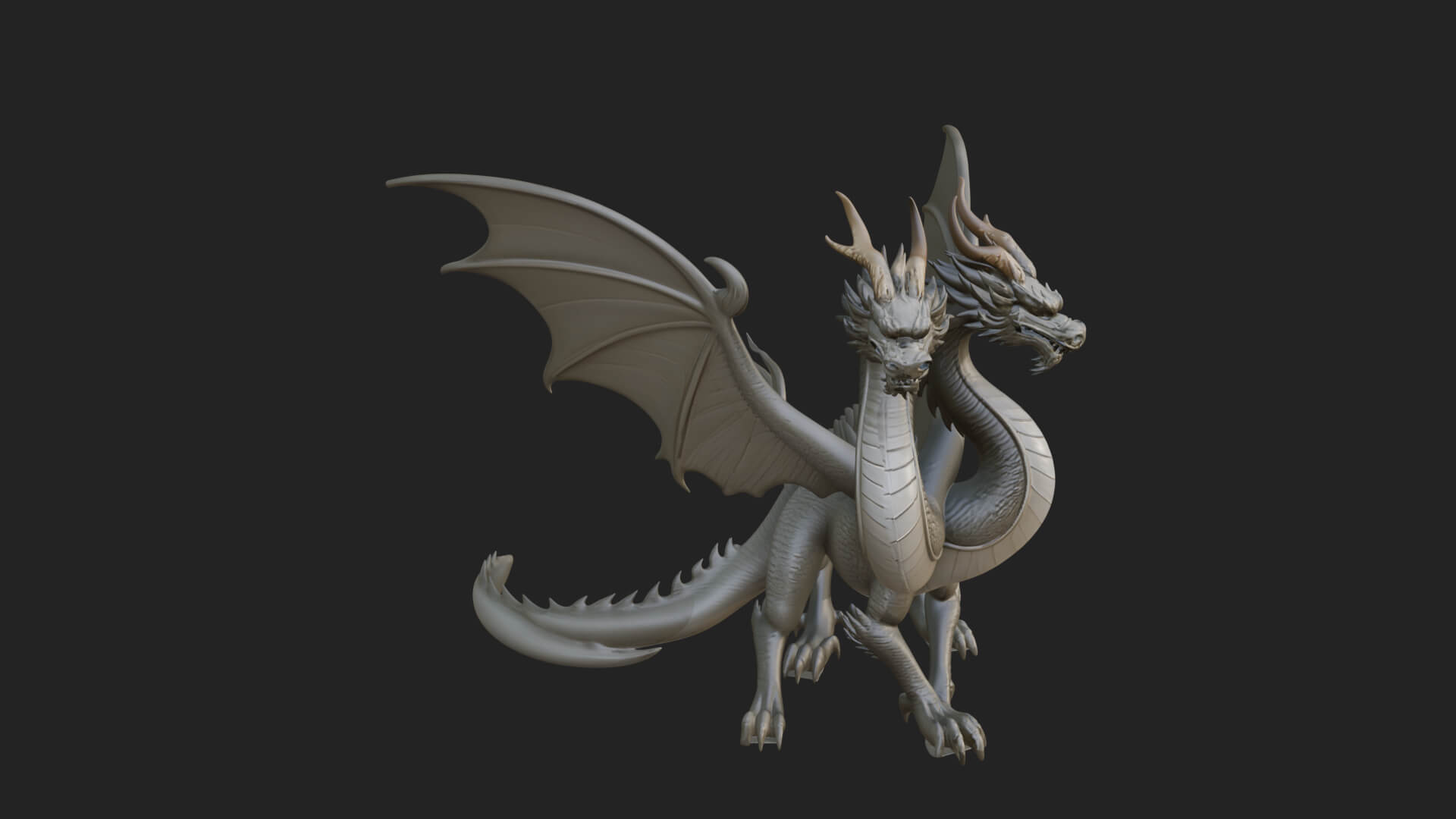 Multi-Headed Hydra Statue Design 6 3D Print Model 3D Model