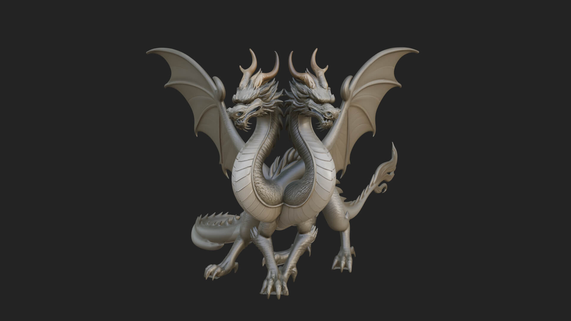 Multi-Headed Hydra Statue Design 6 3D Print Model 3D Model
