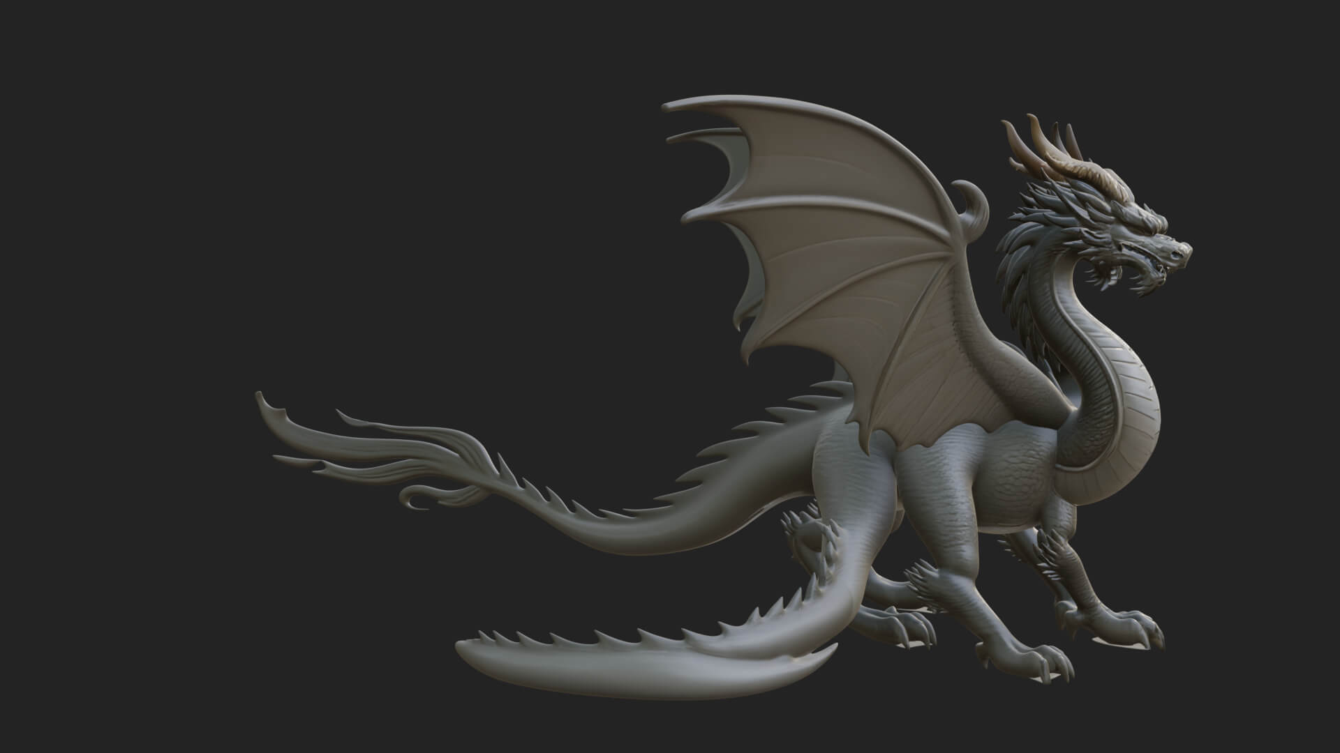 Multi-Headed Hydra Statue Design 6 3D Print Model 3D Model