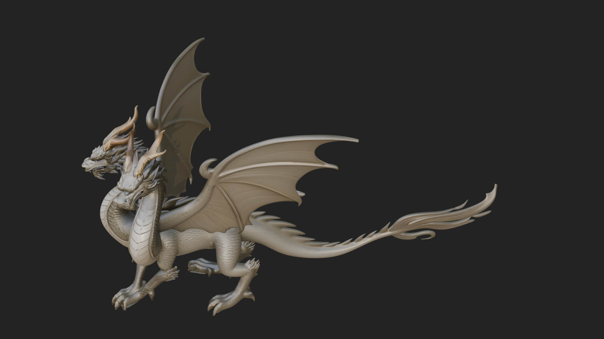 Multi-Headed Hydra Statue Design 6 3D Print Model 3D Model