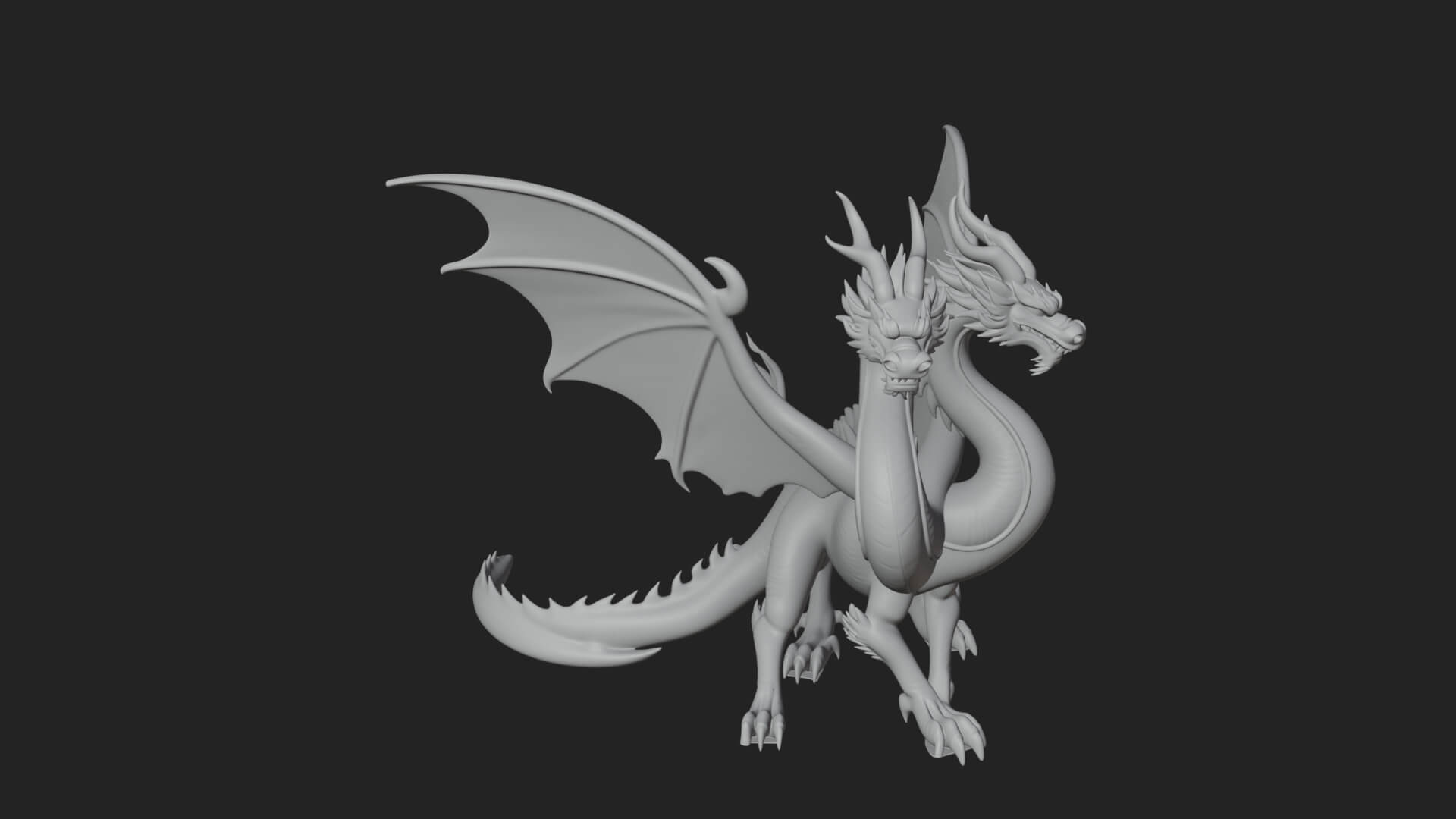 Multi-Headed Hydra Statue Design 6 3D Print Model 3D Model