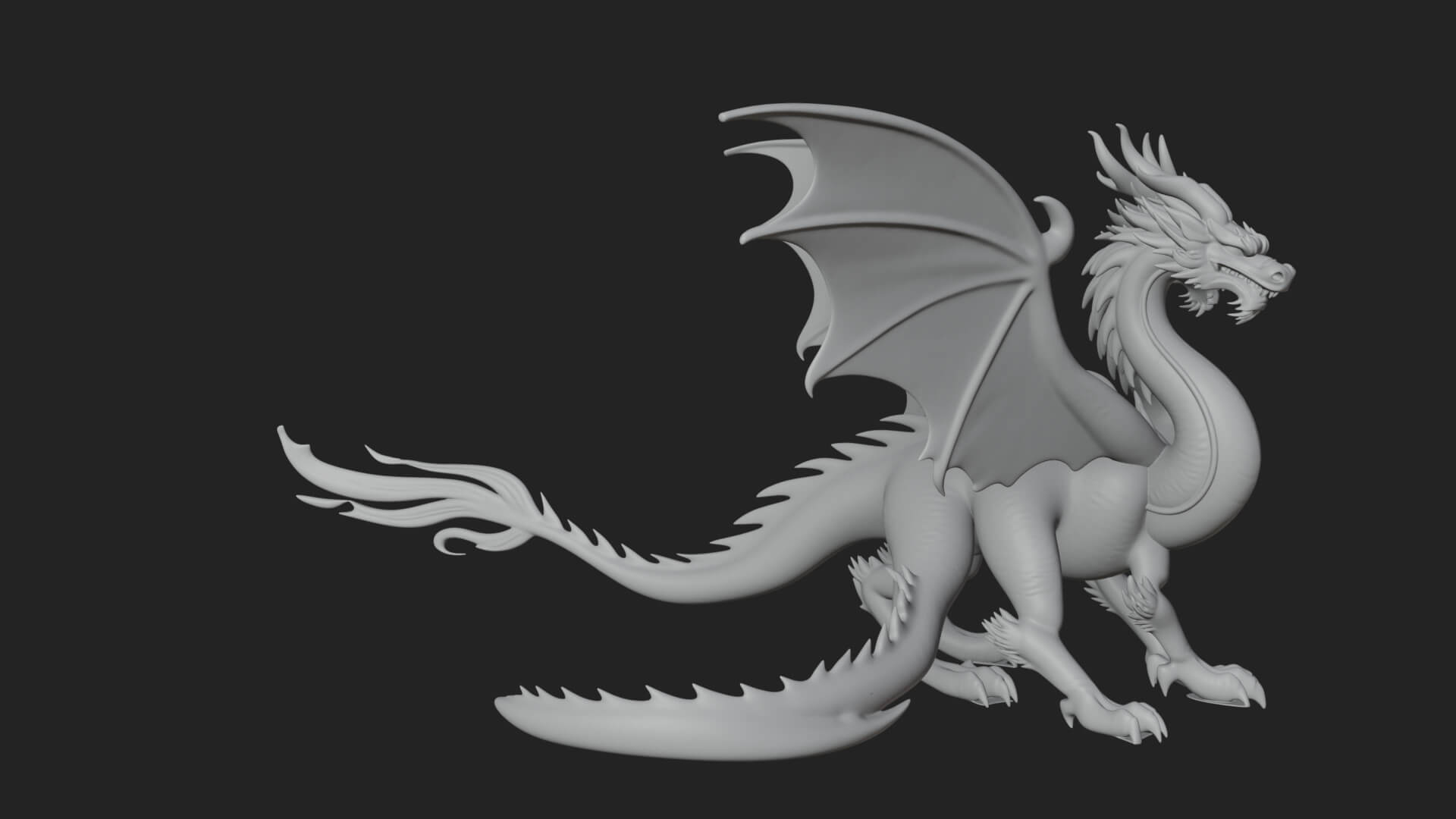 Multi-Headed Hydra Statue Design 6 3D Print Model 3D Model