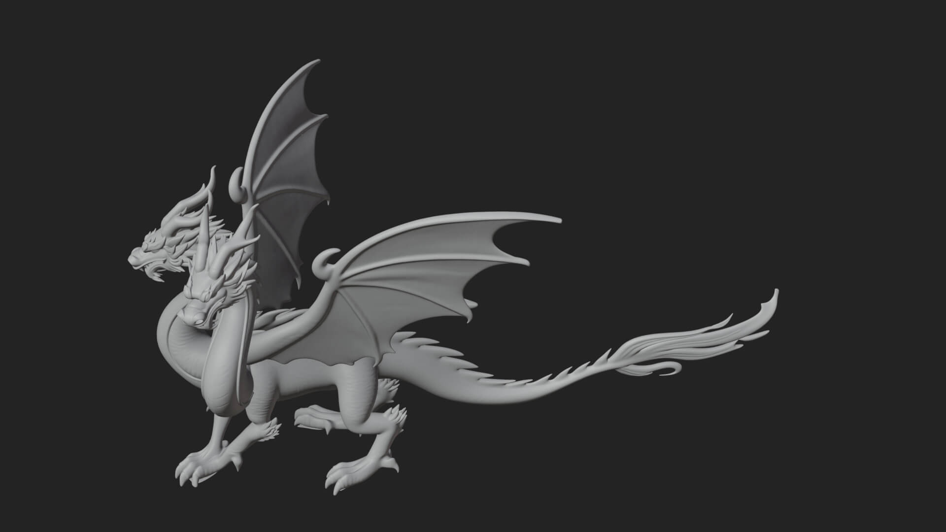 Multi-Headed Hydra Statue Design 6 3D Print Model 3D Model