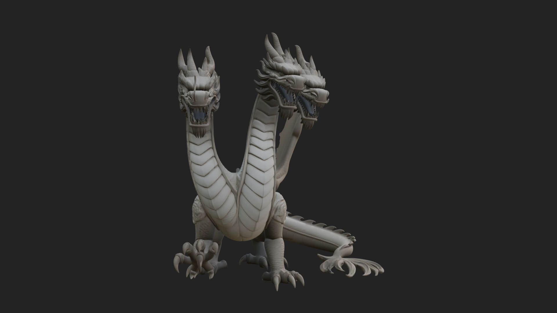 Multi-Headed Hydra Statue Design 8 3D Print Model 3D Model
