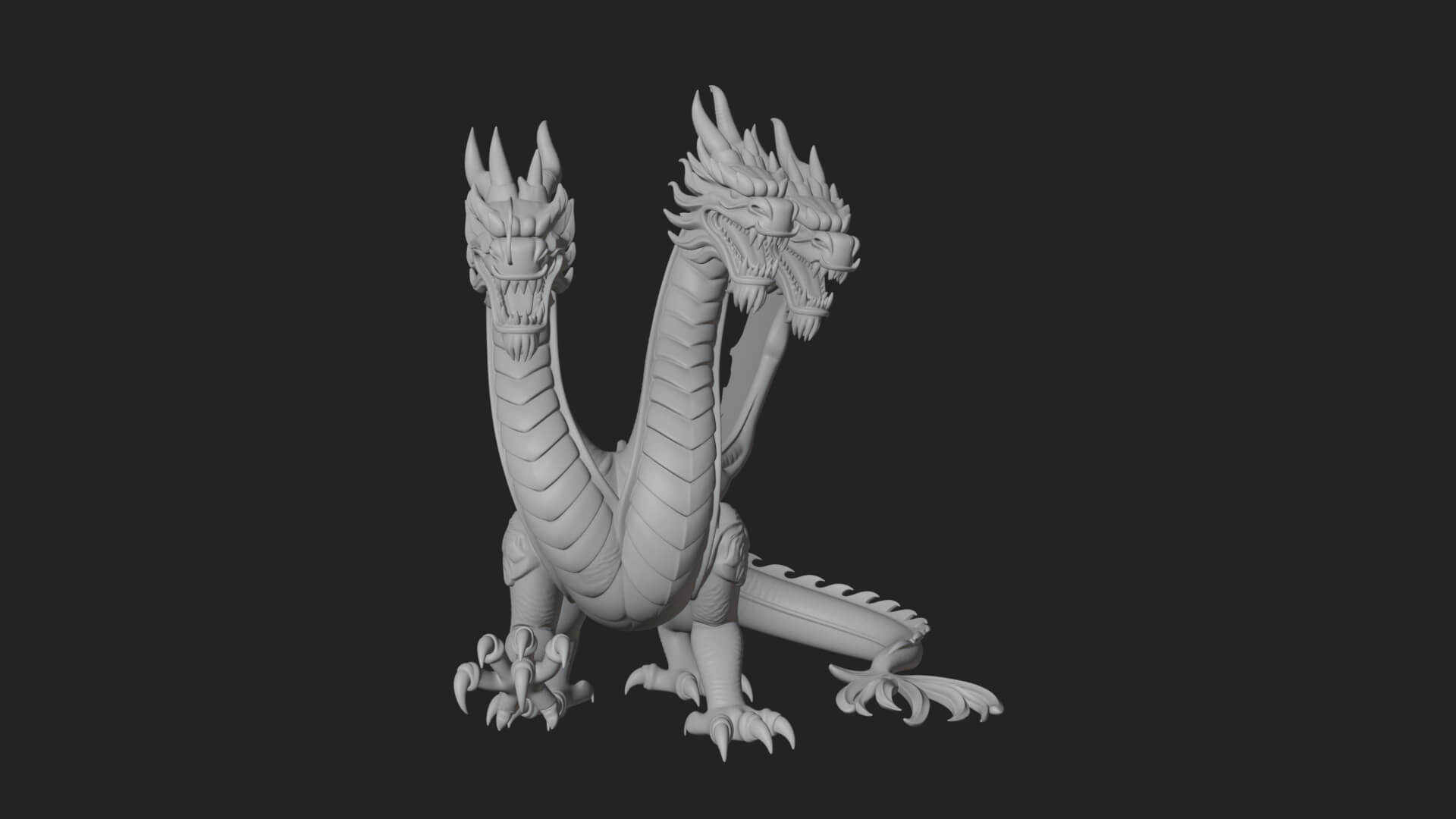 Multi-Headed Hydra Statue Design 8 3D Print Model 3D Model