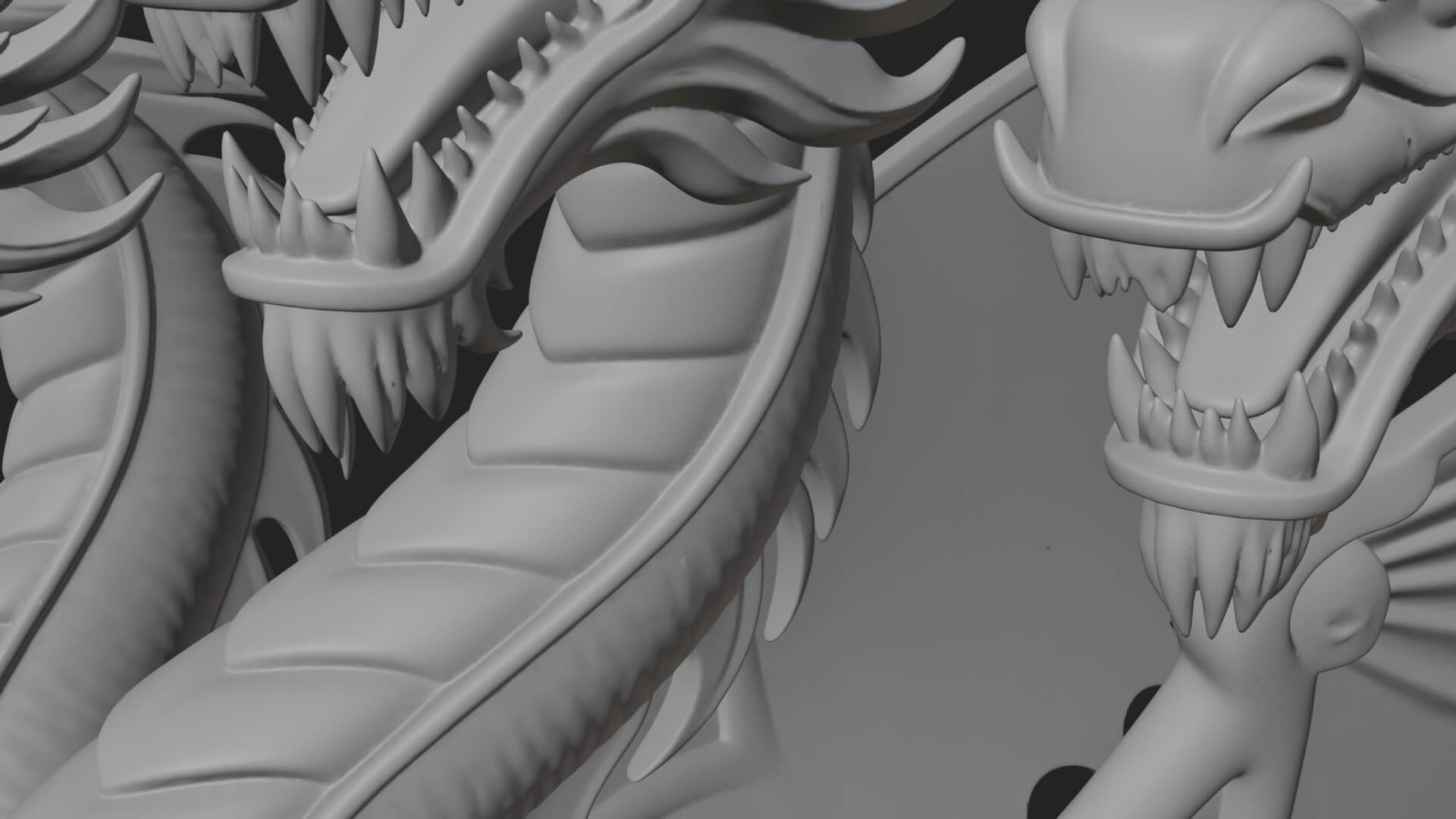 Multi-Headed Hydra Statue Design 8 3D Print Model 3D Model