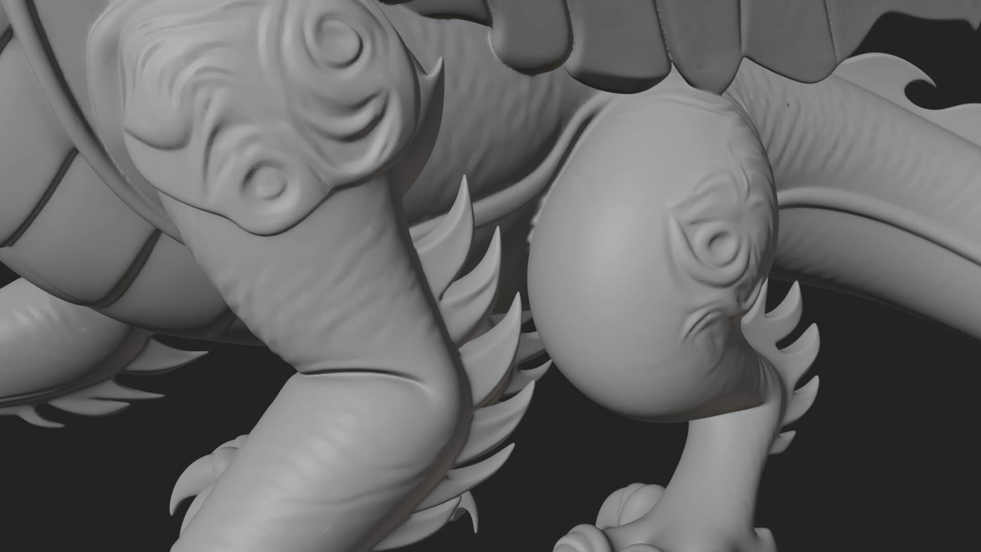 Multi-Headed Hydra Statue Design 8 3D Print Model 3D Model