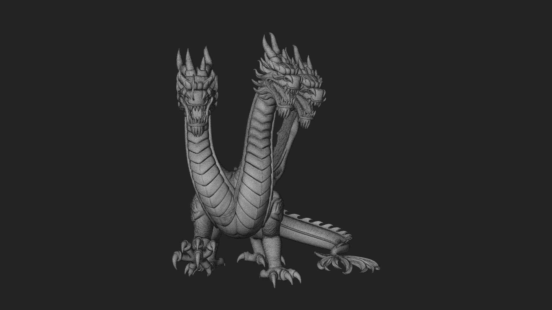 Multi-Headed Hydra Statue Design 8 3D Print Model 3D Model