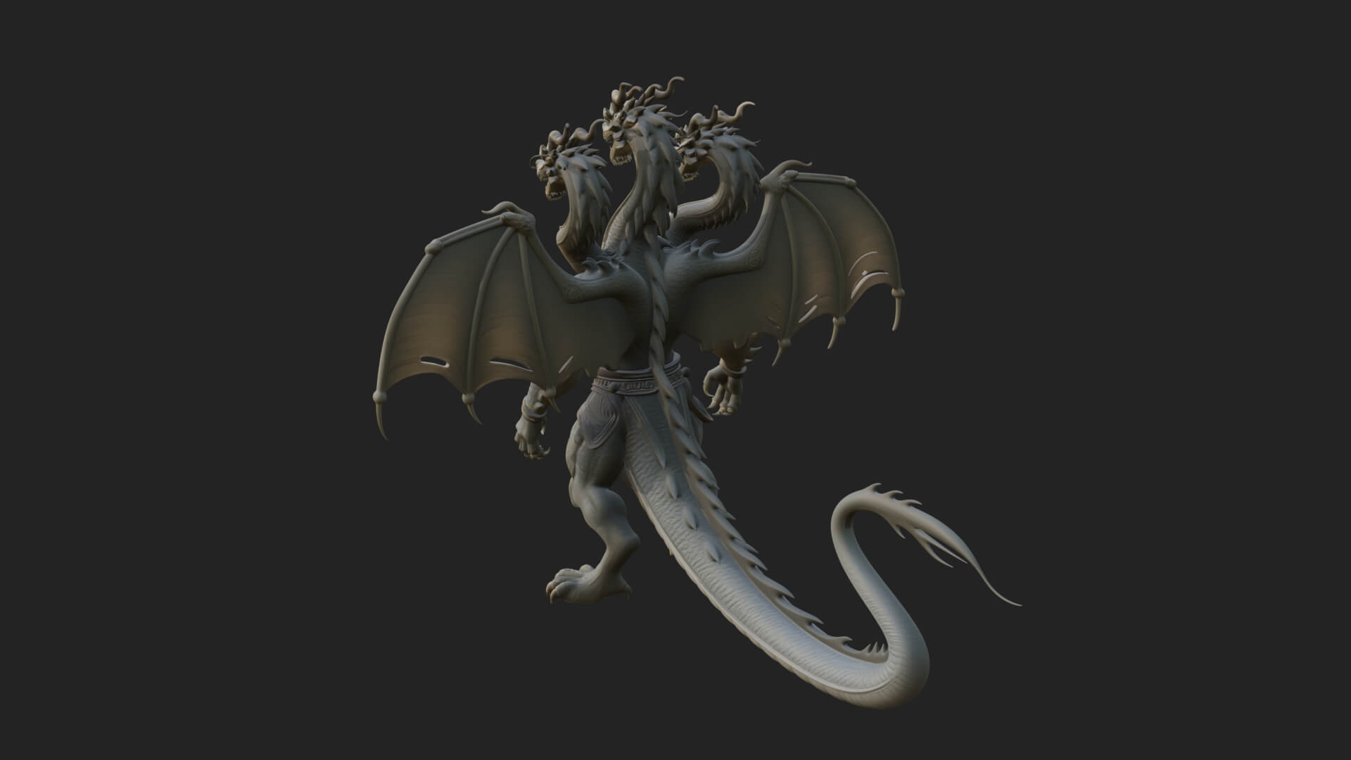 Multi-Headed Hydra Statue Design 9 3D Print Model 3D Model