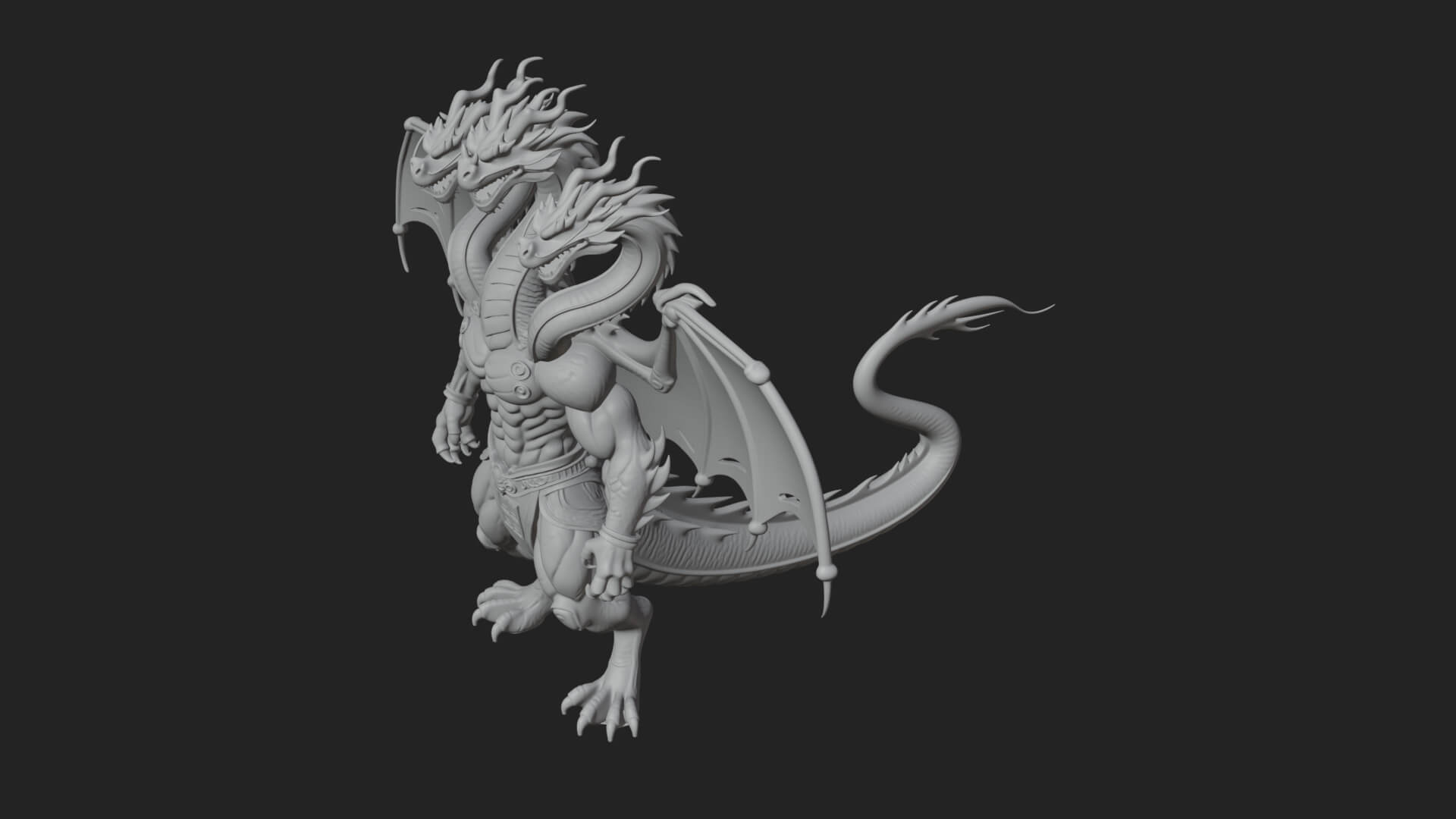 Multi-Headed Hydra Statue Design 9 3D Print Model 3D Model
