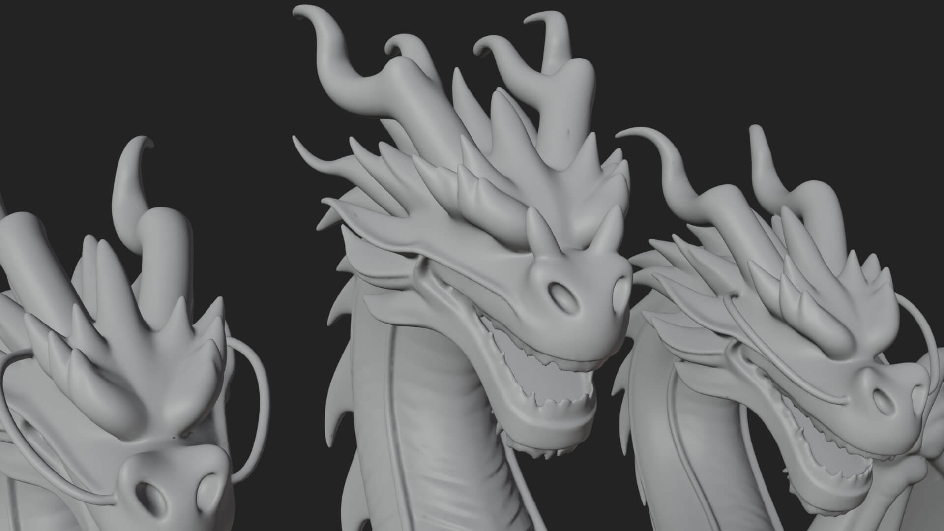 Multi-Headed Hydra Statue Design 9 3D Print Model 3D Model