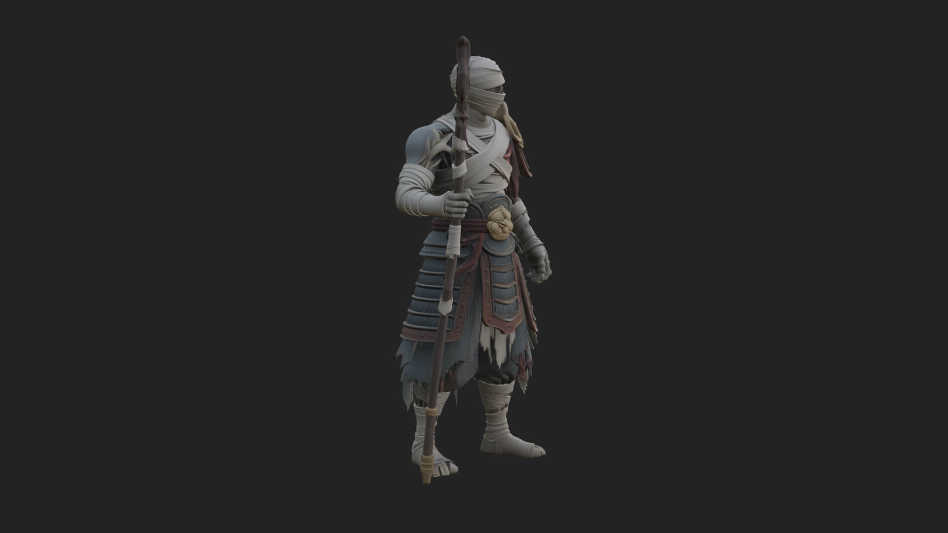 Mummy Warrior Statue Design 1 3D Print Model 3D Model