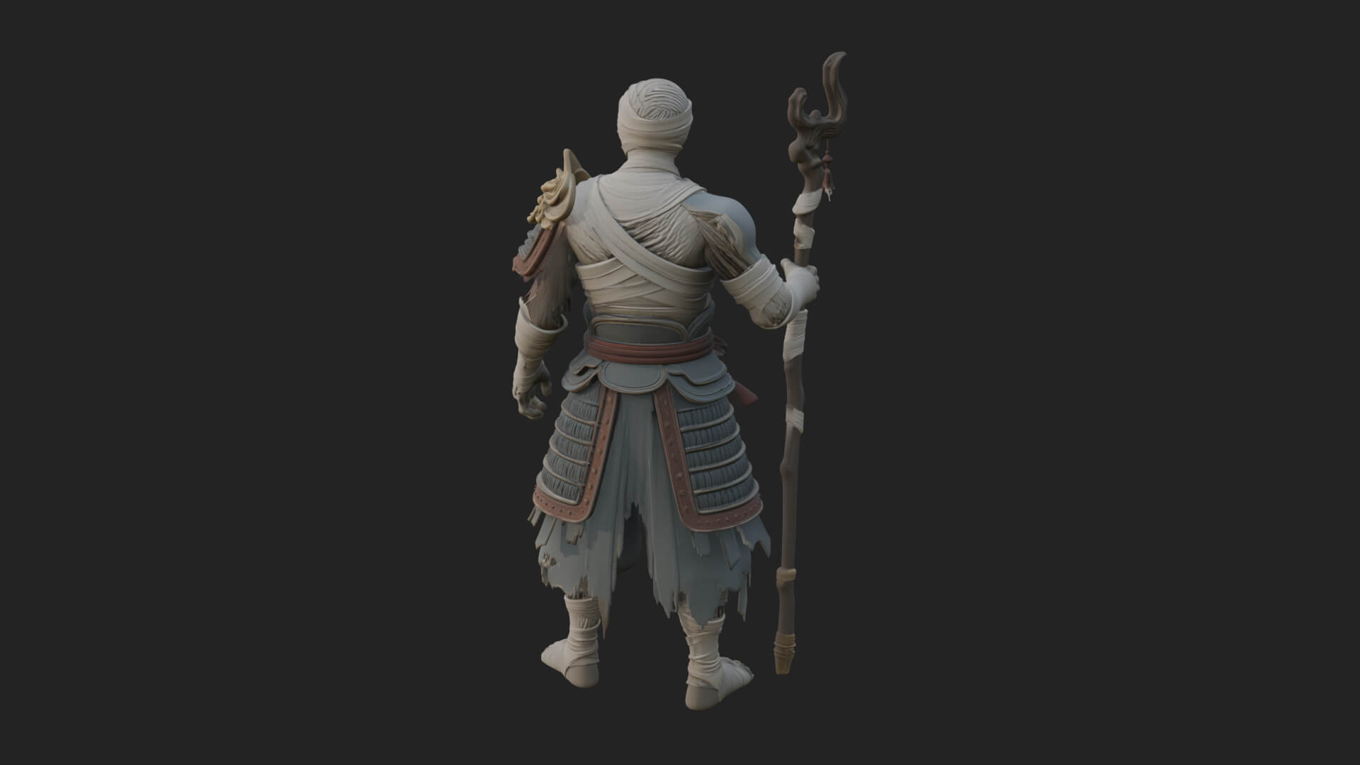 Mummy Warrior Statue Design 1 3D Print Model 3D Model