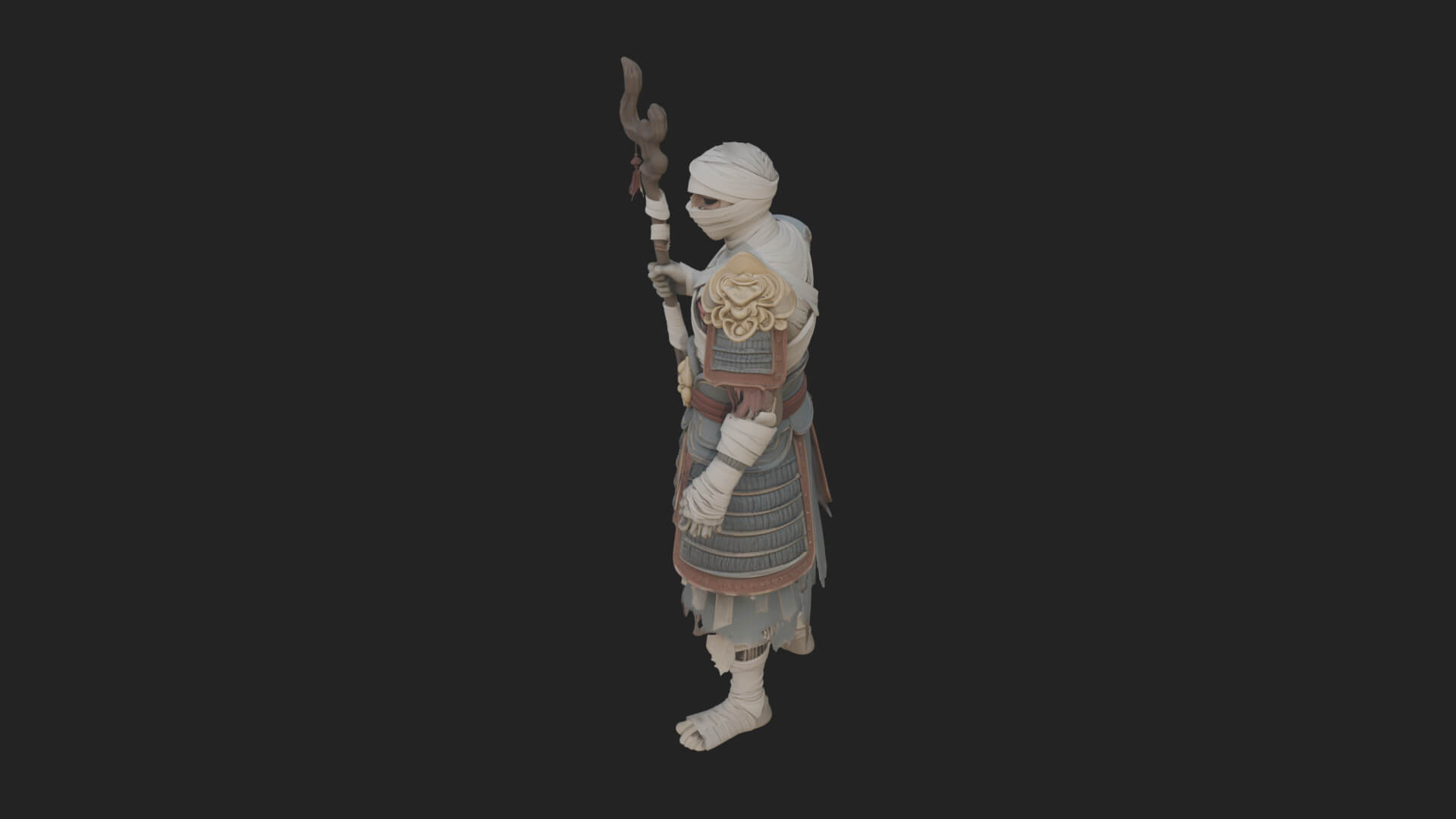 Mummy Warrior Statue Design 1 3D Print Model 3D Model