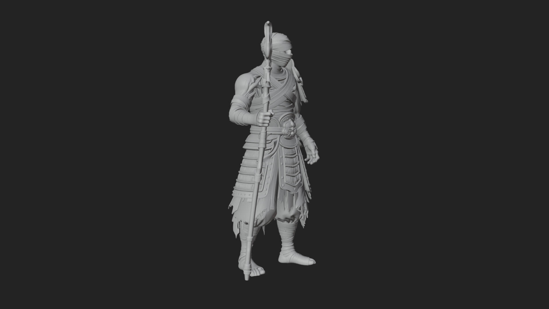 Mummy Warrior Statue Design 1 3D Print Model 3D Model