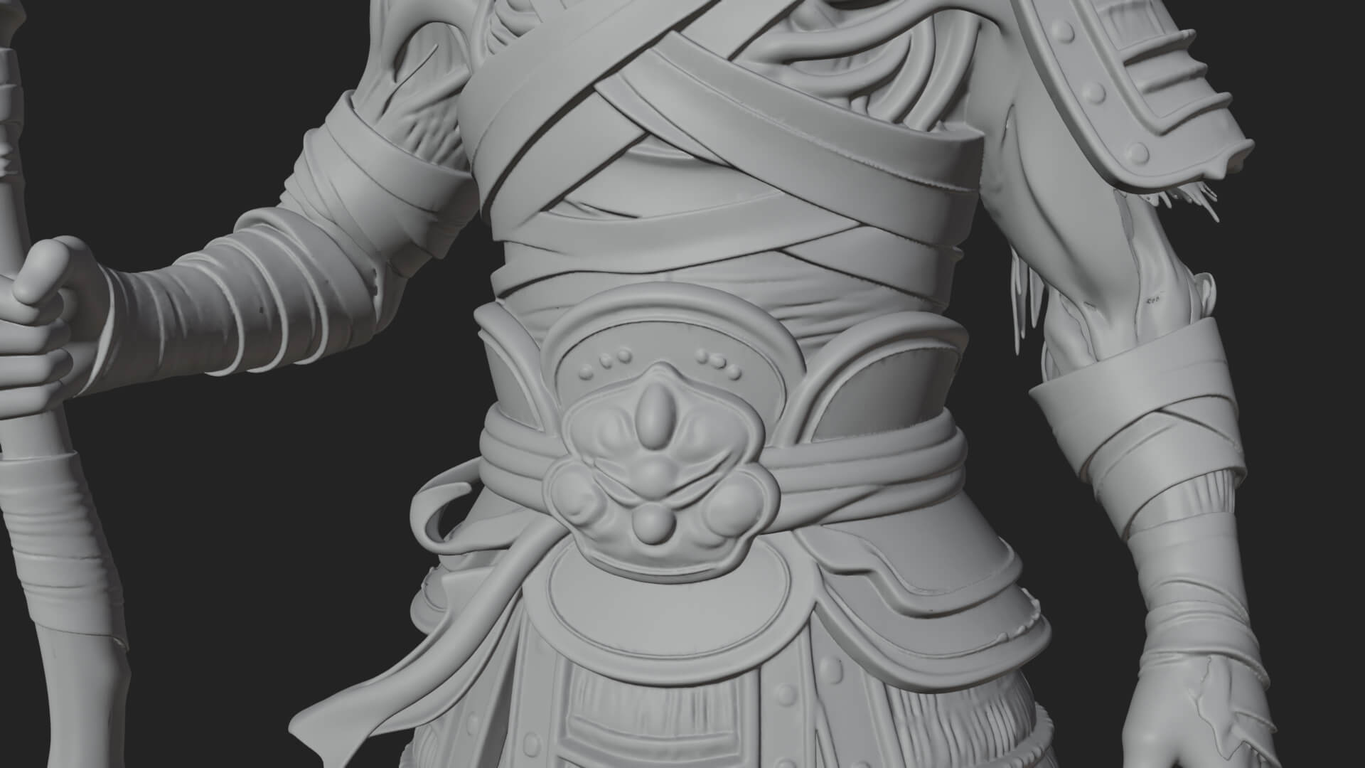 Mummy Warrior Statue Design 1 3D Print Model 3D Model