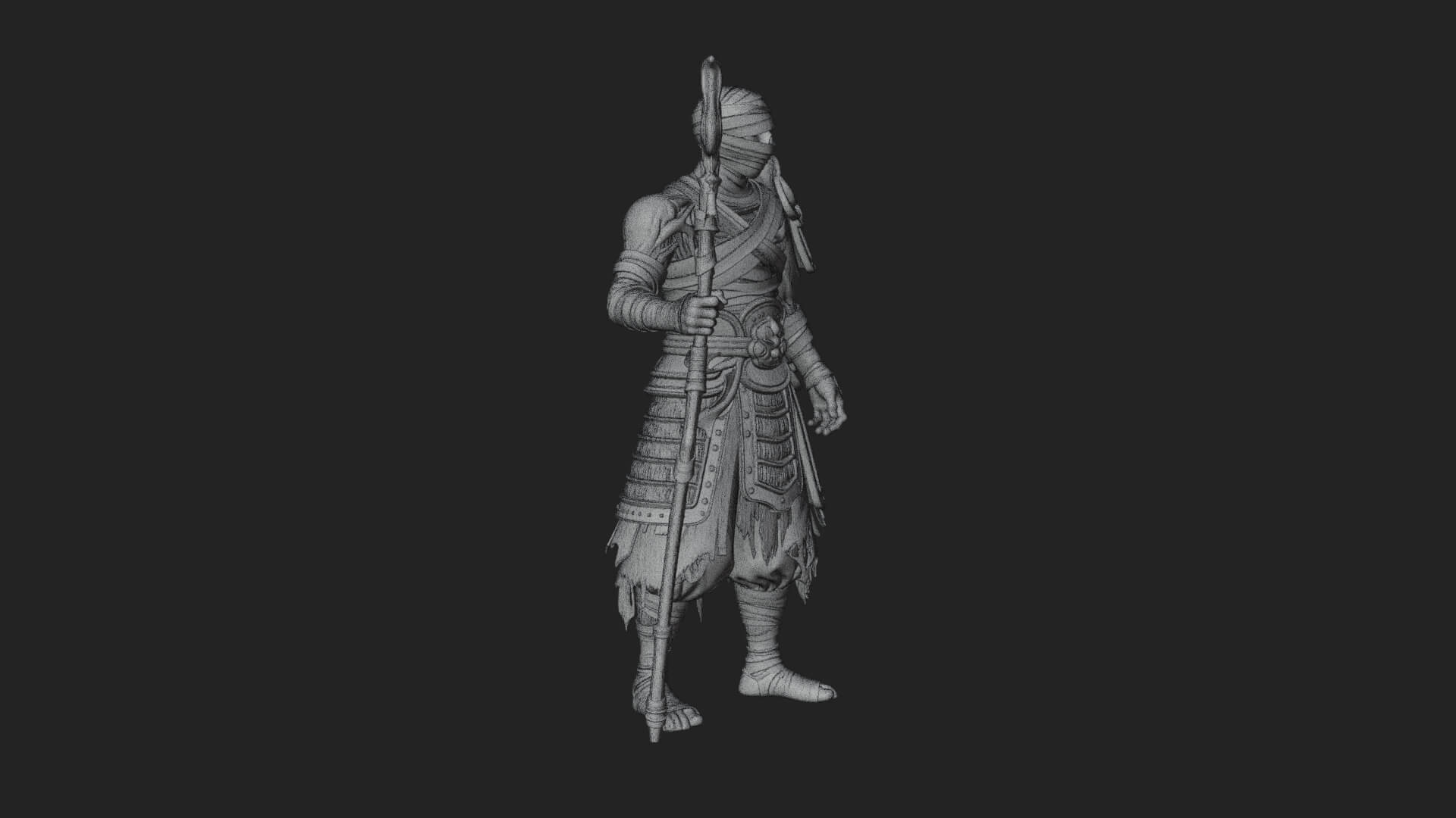 Mummy Warrior Statue Design 1 3D Print Model 3D Model