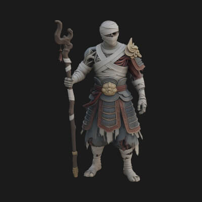 Mummy Warrior Statue Design 1 3D Print Model
