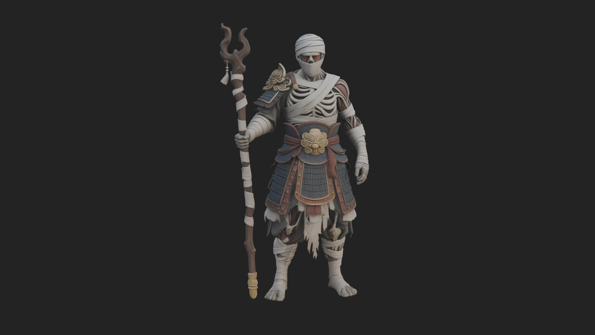 Mummy Warrior Statue Design 2 3D Print Model 3D Model