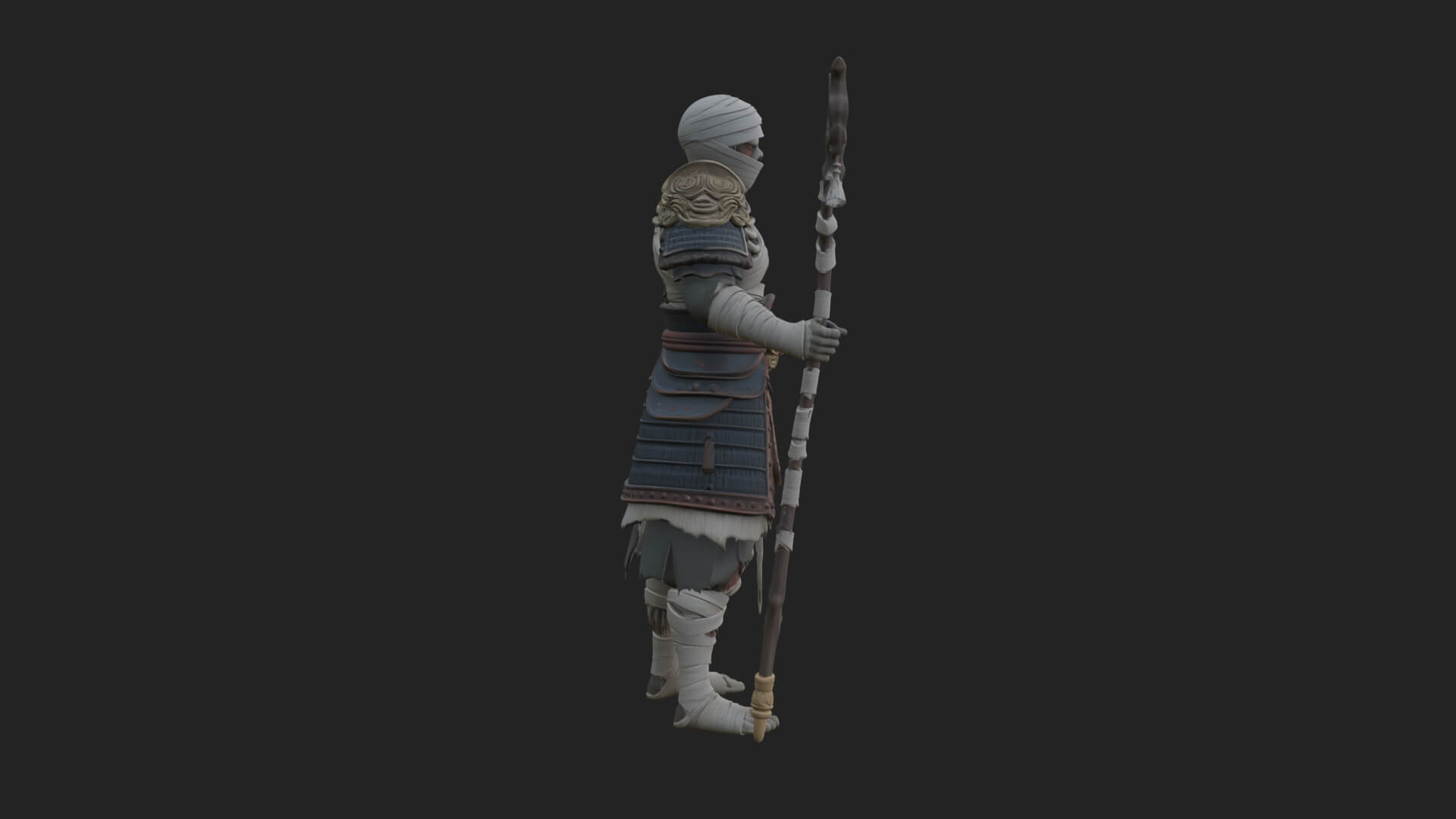 Mummy Warrior Statue Design 2 3D Print Model 3D Model