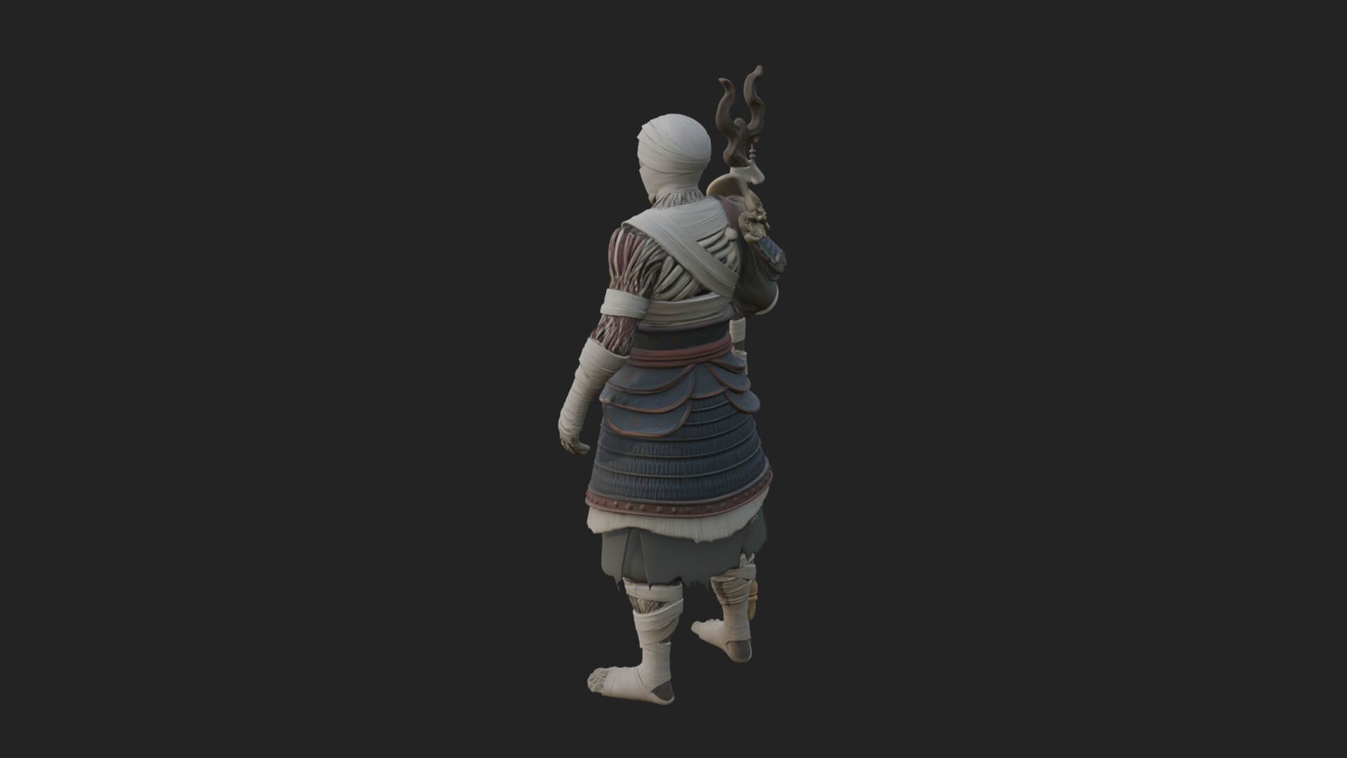 Mummy Warrior Statue Design 2 3D Print Model 3D Model