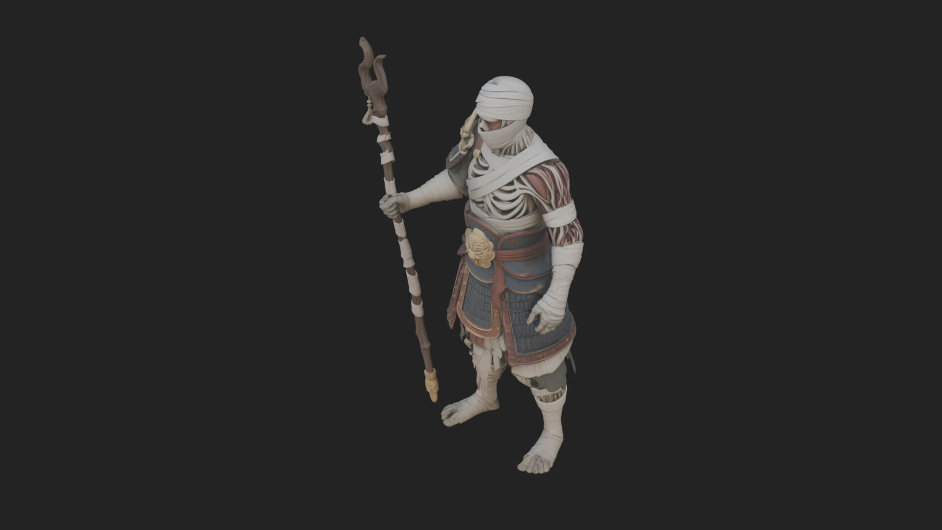 Mummy Warrior Statue Design 2 3D Print Model 3D Model