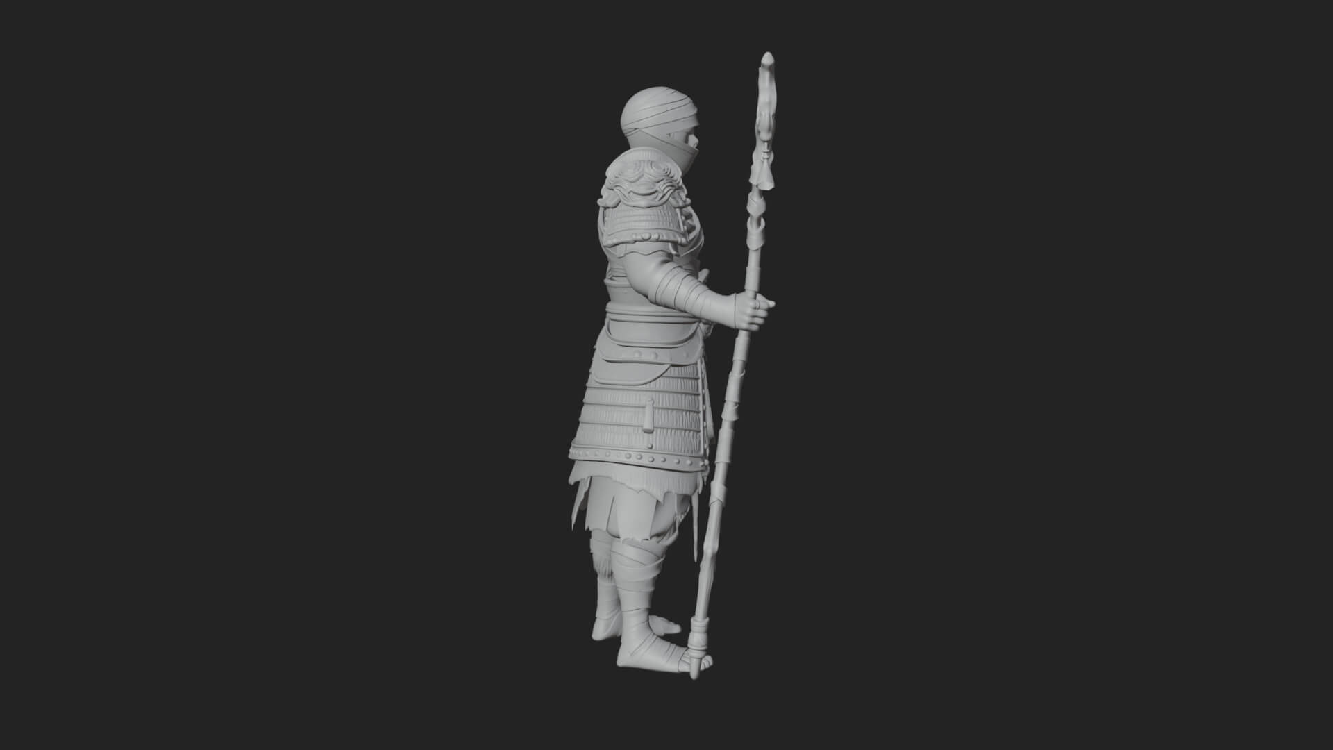 Mummy Warrior Statue Design 2 3D Print Model 3D Model