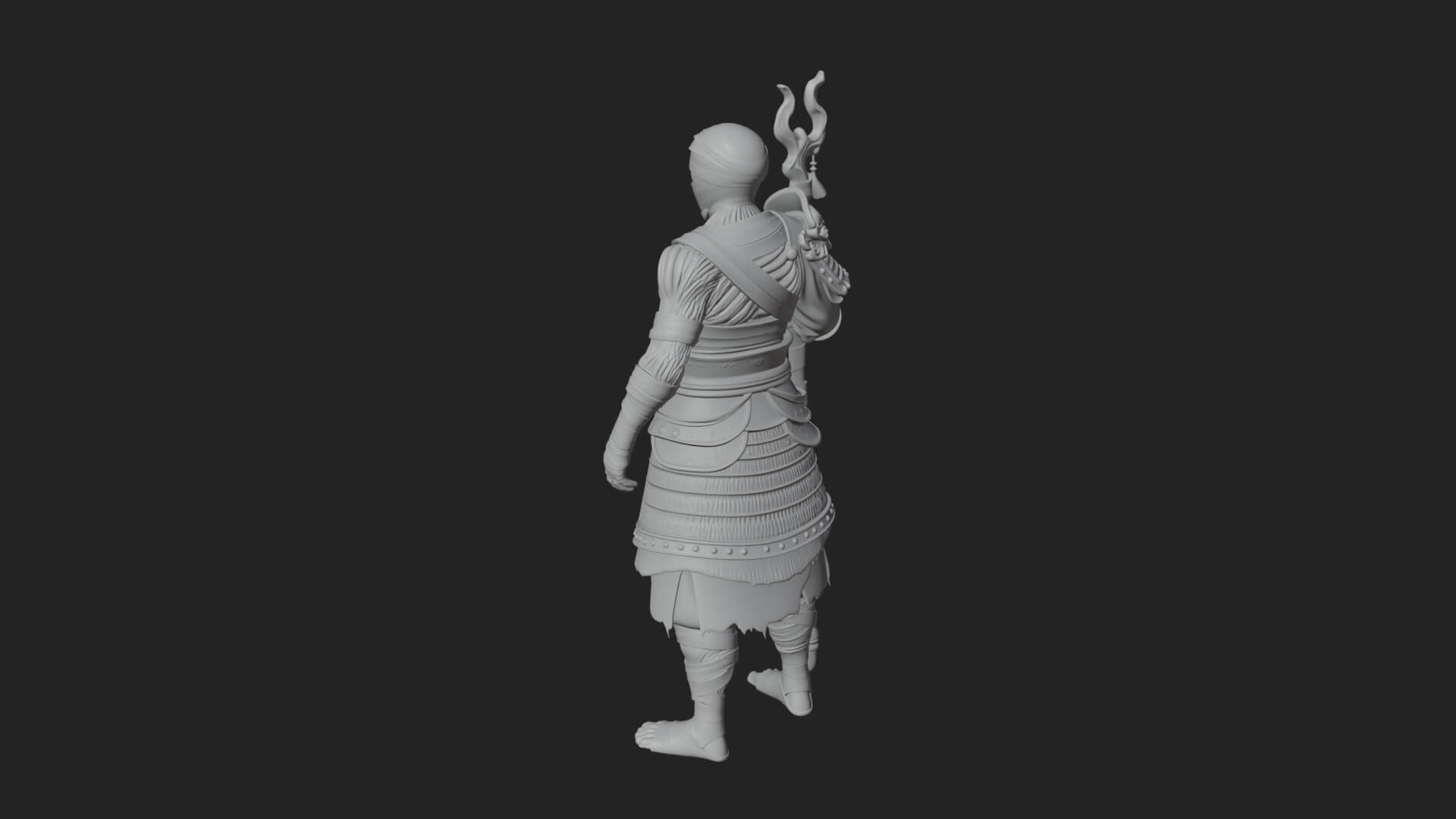 Mummy Warrior Statue Design 2 3D Print Model 3D Model